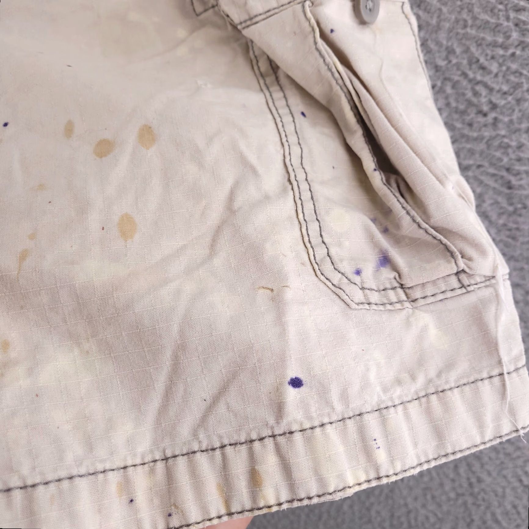 Izod Izod Cargo Shorts Mens 35 Distressed Beige Tan Workwear Cotton Solid M Waist 35 Mens Size US 35 - 4 Thumbnail
