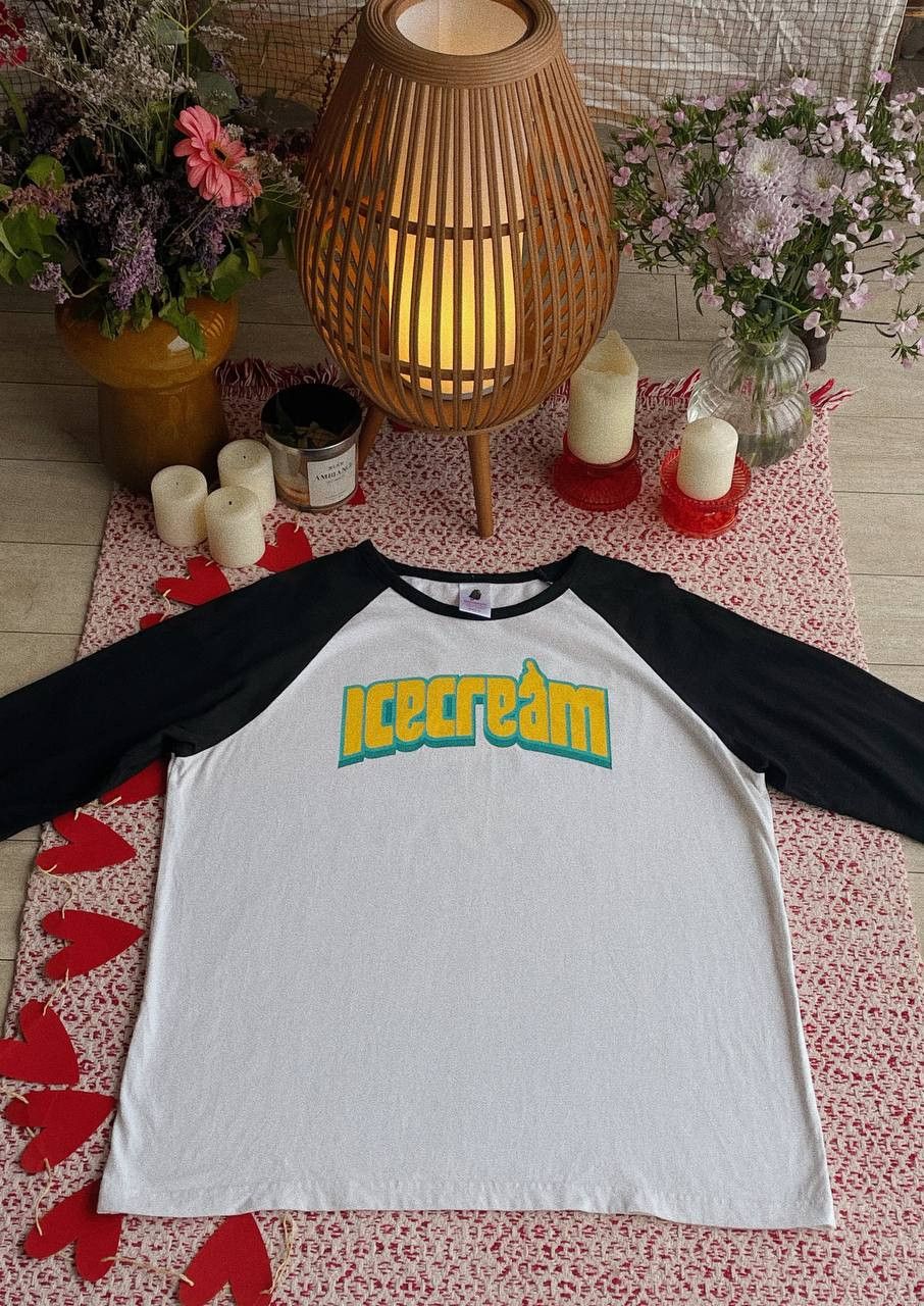 Icecream Icecream Anime Raglan Tee White Black 3/4 Sleeve Size US L / EU 52-54 / 3 - 3 Thumbnail