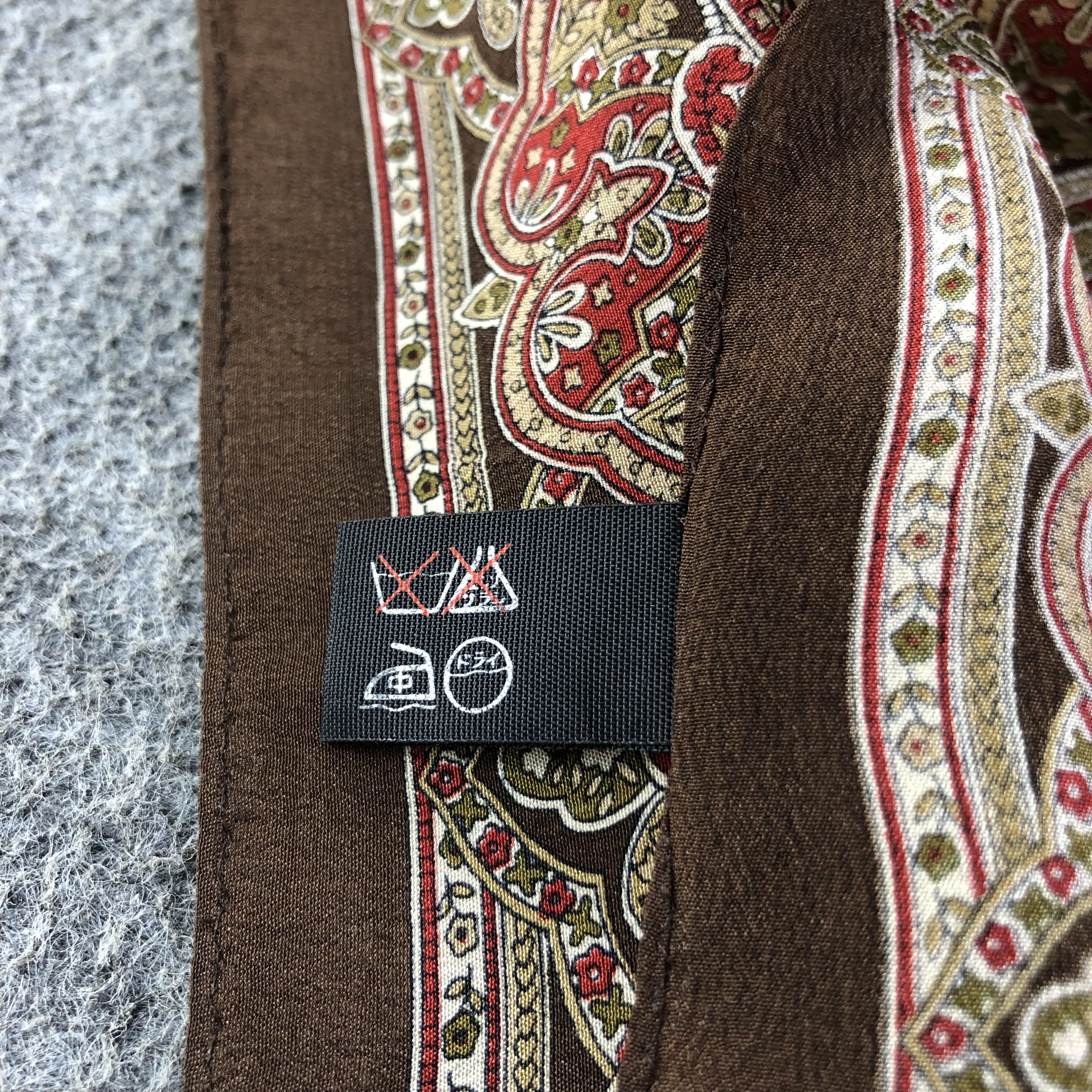 Vintage Luxury Paisley Silk Scarf M646 Size ONE SIZE - 4 Thumbnail