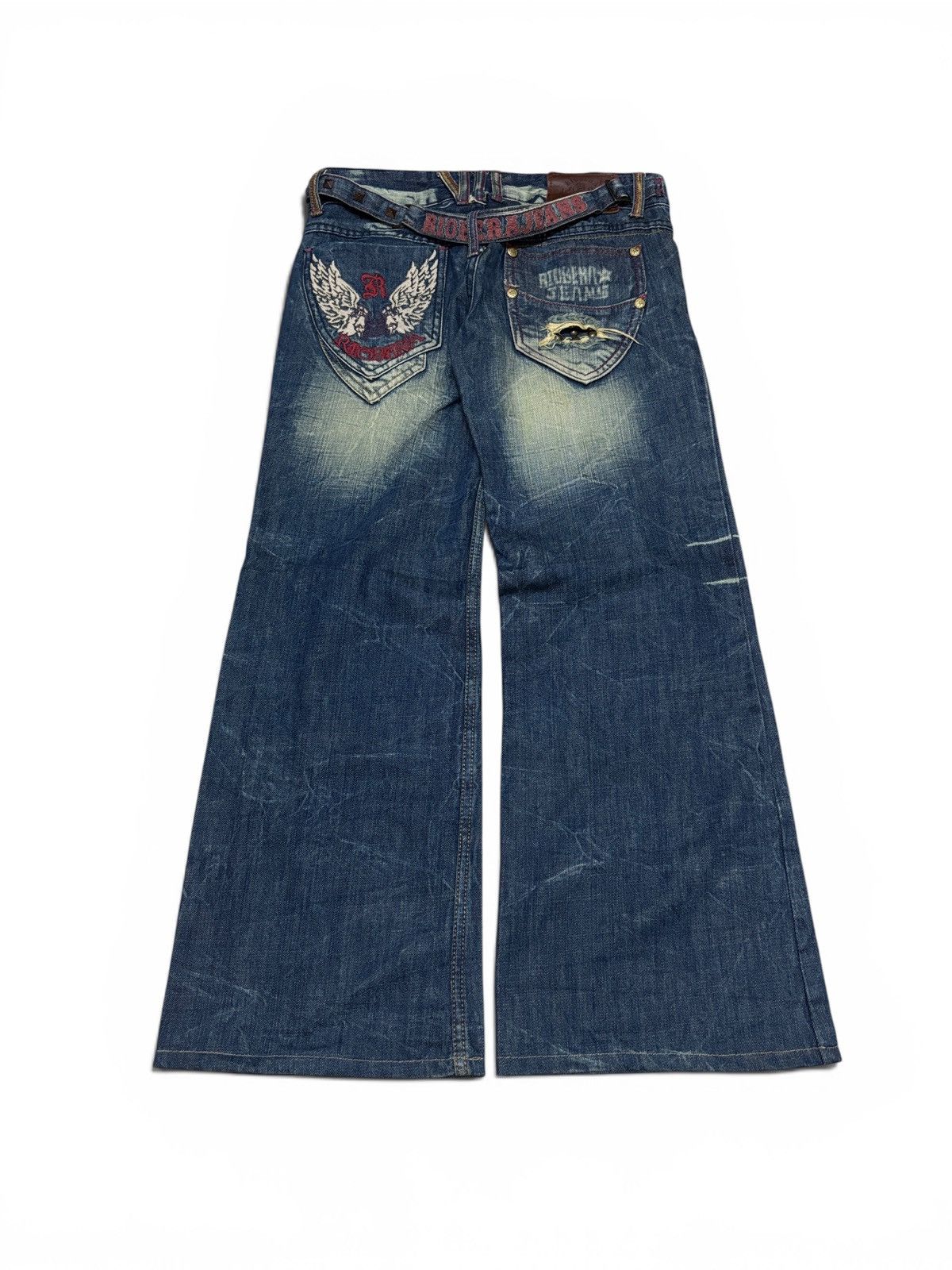 Japanese Brand Riobera Jeans Wide Flare Denim Jeans Size 31" - 1 Thumbnail