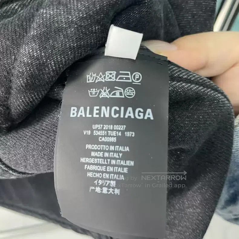 Balenciaga Balenciaga Black destroyed Coke denim jacket coat Size US S / EU 44-46 / 1 - 6 Thumbnail