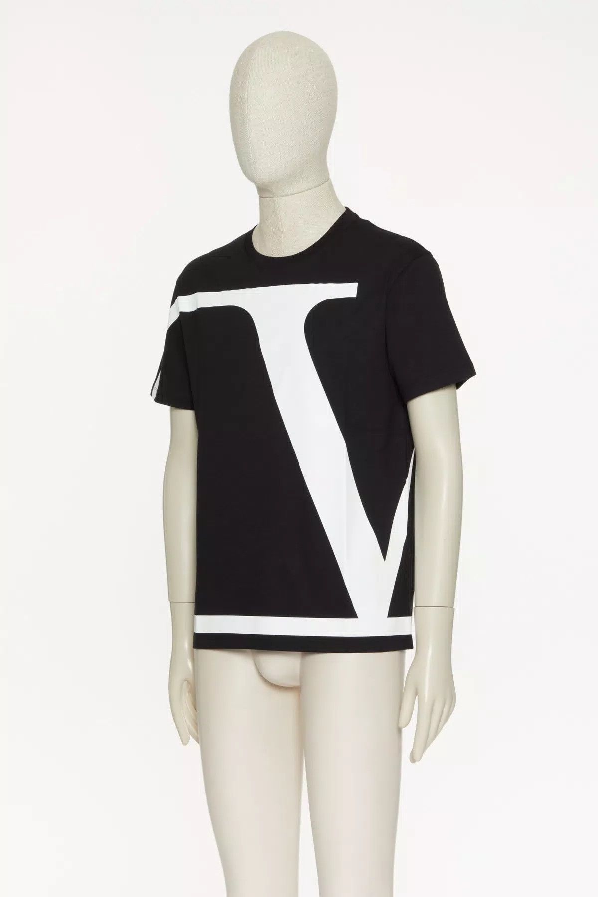 Valentino oc11z0725 Vlogo Signature Cotton T-Shirt in Black/White Size US L / EU 52-54 / 3 - 2 Thumbnail