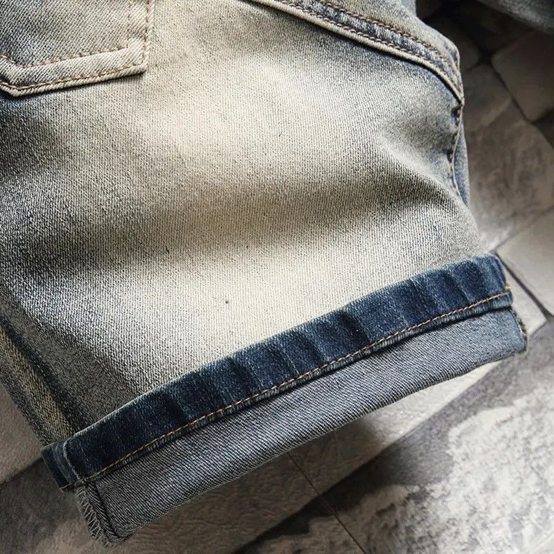 Japanese Brand × Vintage Stretch Denim Shorts Retro High Street Style Old Slim Fit Size US 32 / EU 48 - 5 Thumbnail