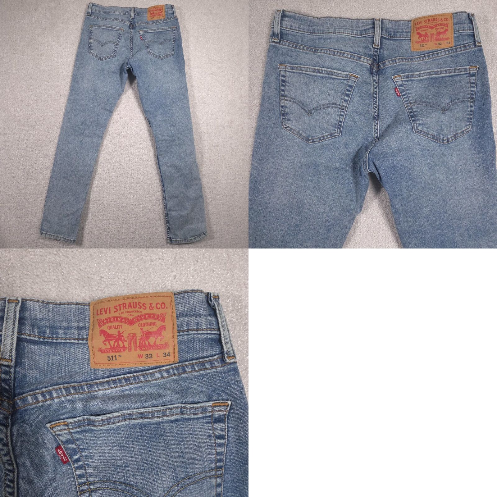 Levi's Levi's 511 Jeans Mens 32x34 Light Wash Blue Slim Fit Tapered Denim Pants Jeans Size US 32 / EU 48 - 9 Thumbnail