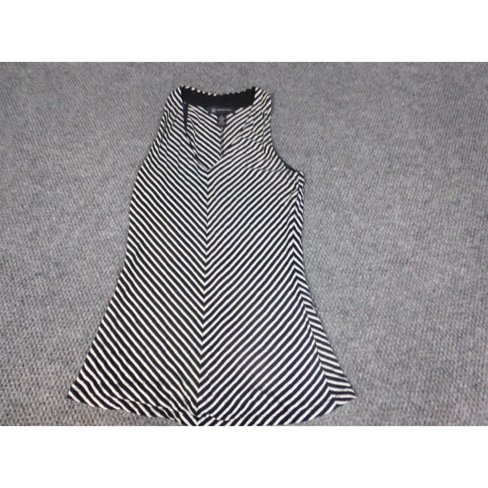 Vintage INC International Concepts Womens Blouse Small Black Striped Stretch Tank Size S / US 4 / IT 40 - 2 Thumbnail
