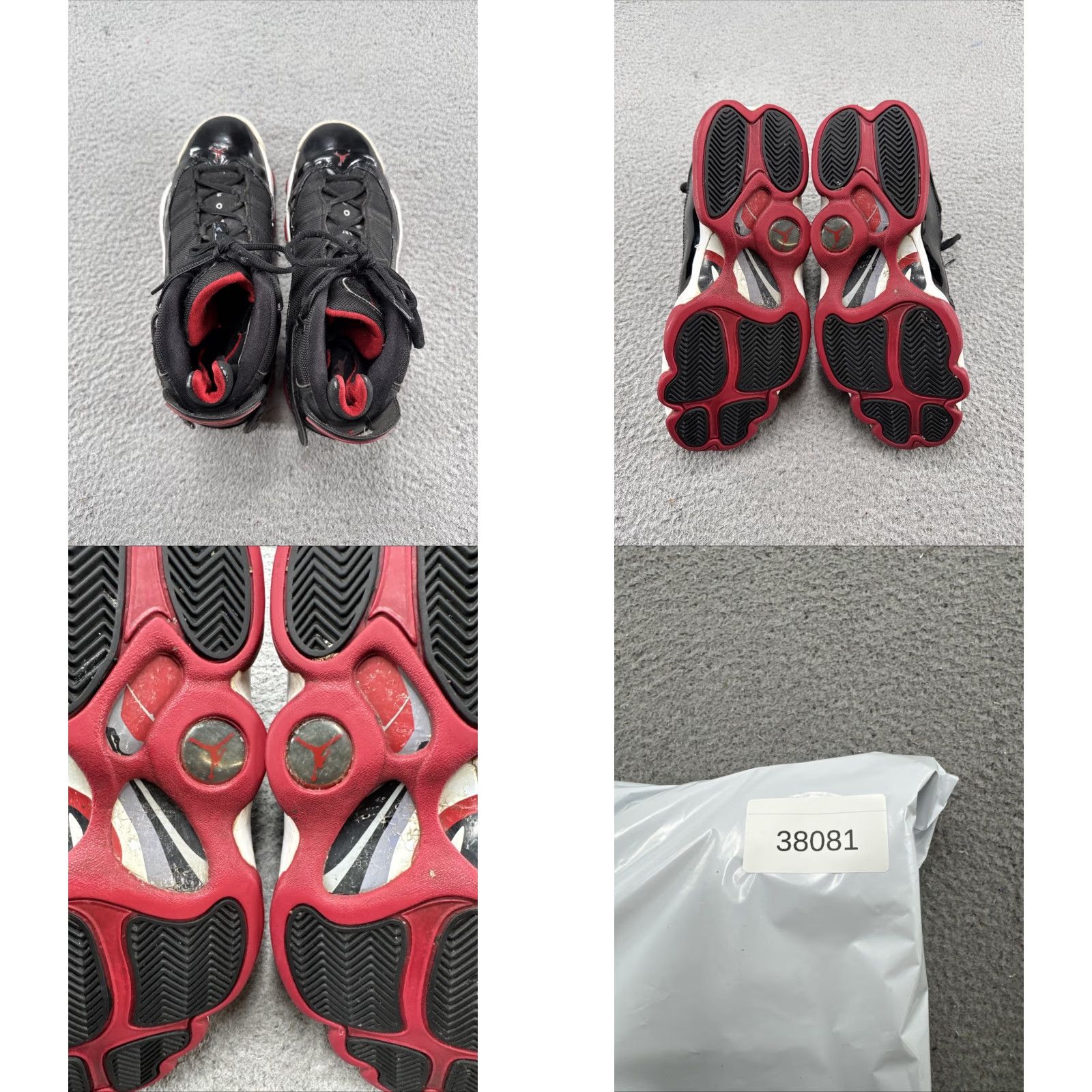 Jordan Brand Jordan 6 Rings Bred 2013 Men Nike Jordan 6 Rings Sneaker Leather Black Red 9 US 322992-071 Size ONE SIZE - 8 Thumbnail