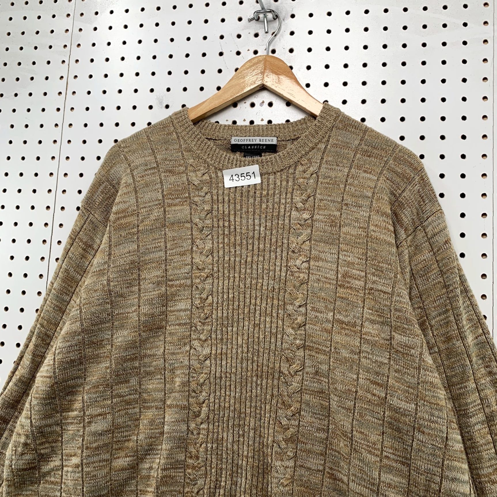 Geoffrey Beene VINTAGE Geoffrey Beene Geometric Knit Sweater 2XL Brown Acrylic Pullover Casual Long Sleeve Mens Size US XXL / EU 58 / 5 - 3 Thumbnail