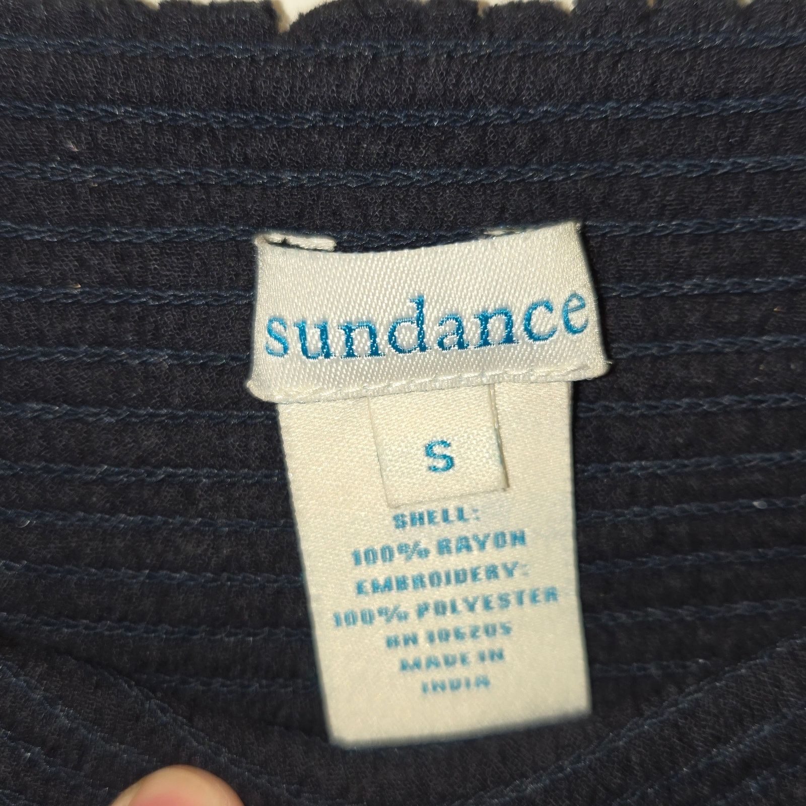 Other Sundance Womens Embroidered Pants S Navy Pull On Gauzy Size 27" / US 4 / IT 40 - 3 Thumbnail
