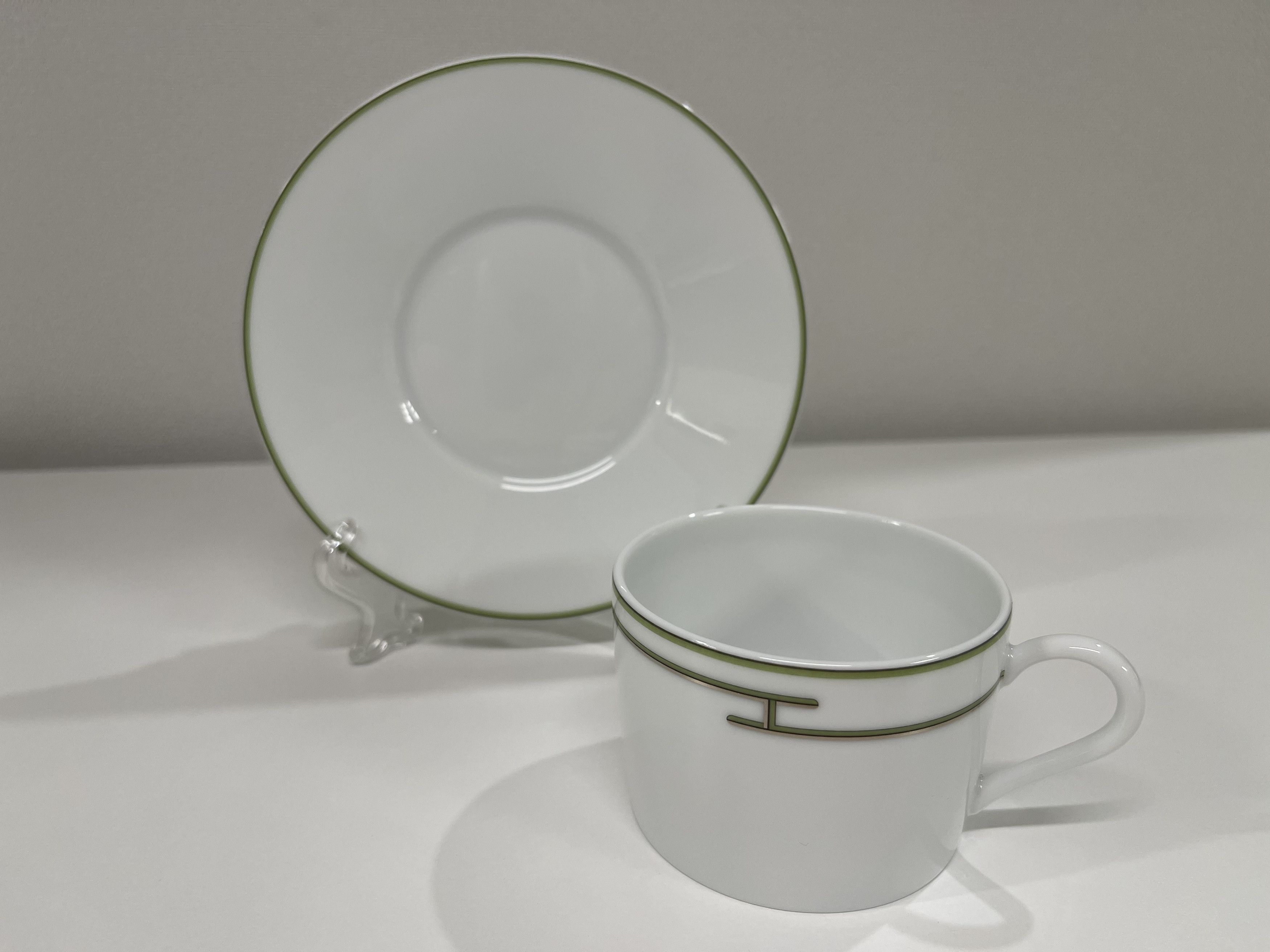 Hermes Hermes Rhythm Green Tea Cup Saucer 1P Set Size ONE SIZE - 4 Thumbnail