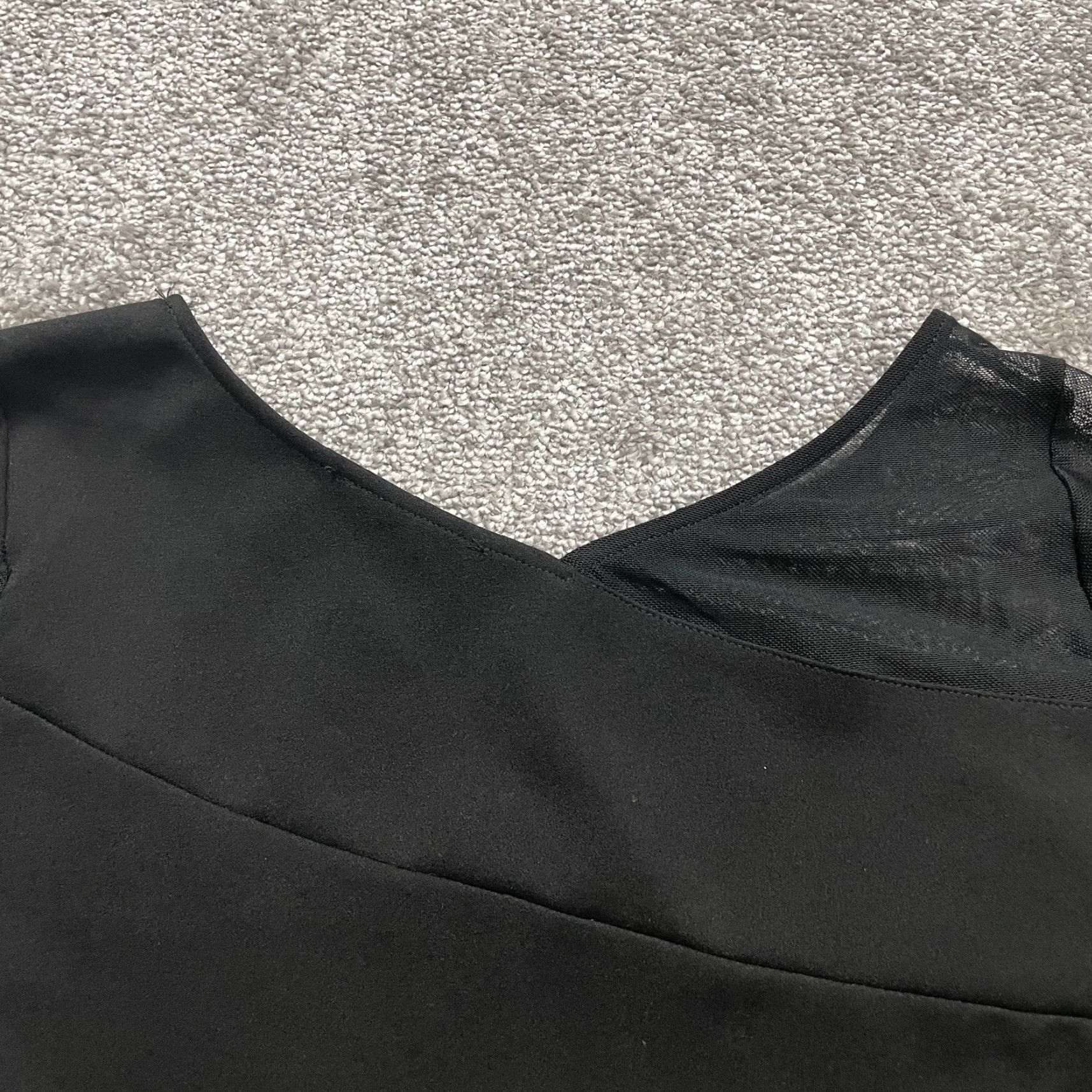 AQUA Aqua A-Line Dress Womens Small Black Short Sleeve Knee Length Size 28" / US 6 / IT 42 - 4 Thumbnail