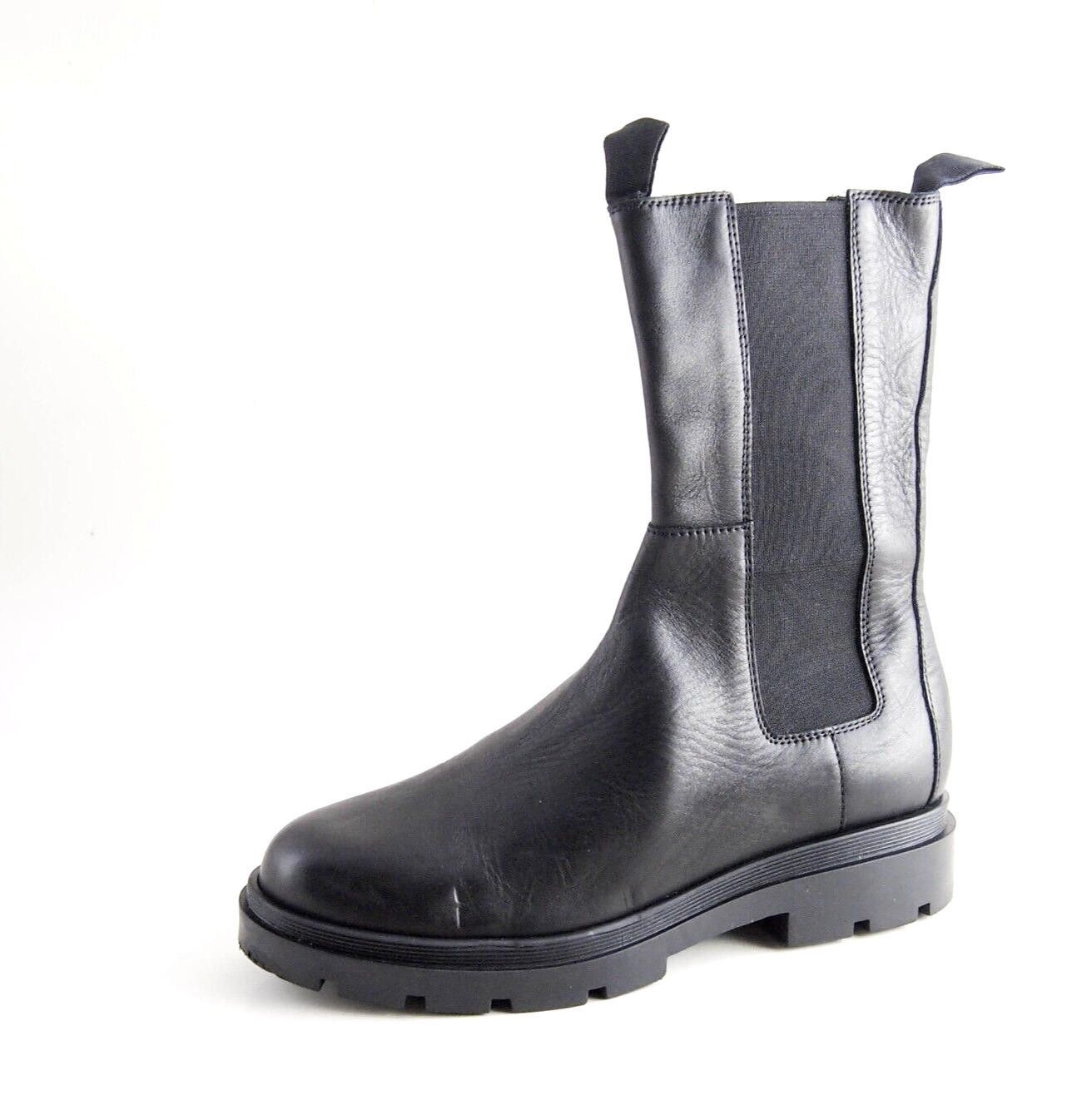 Designer Fabio Rusconi Mid Calf Boots Black Leather Womens US 9 EU 39 Size US 9 / IT 39 - 1 Thumbnail