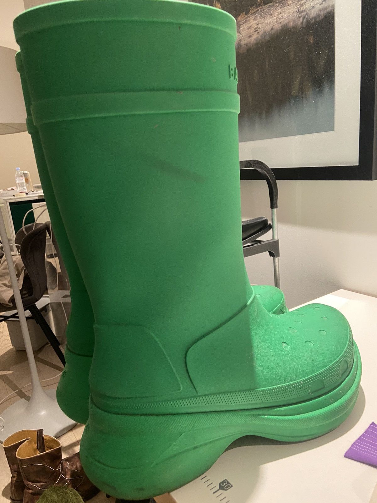 Balenciaga × Crocs Balenciaga x crocs army green boots brand