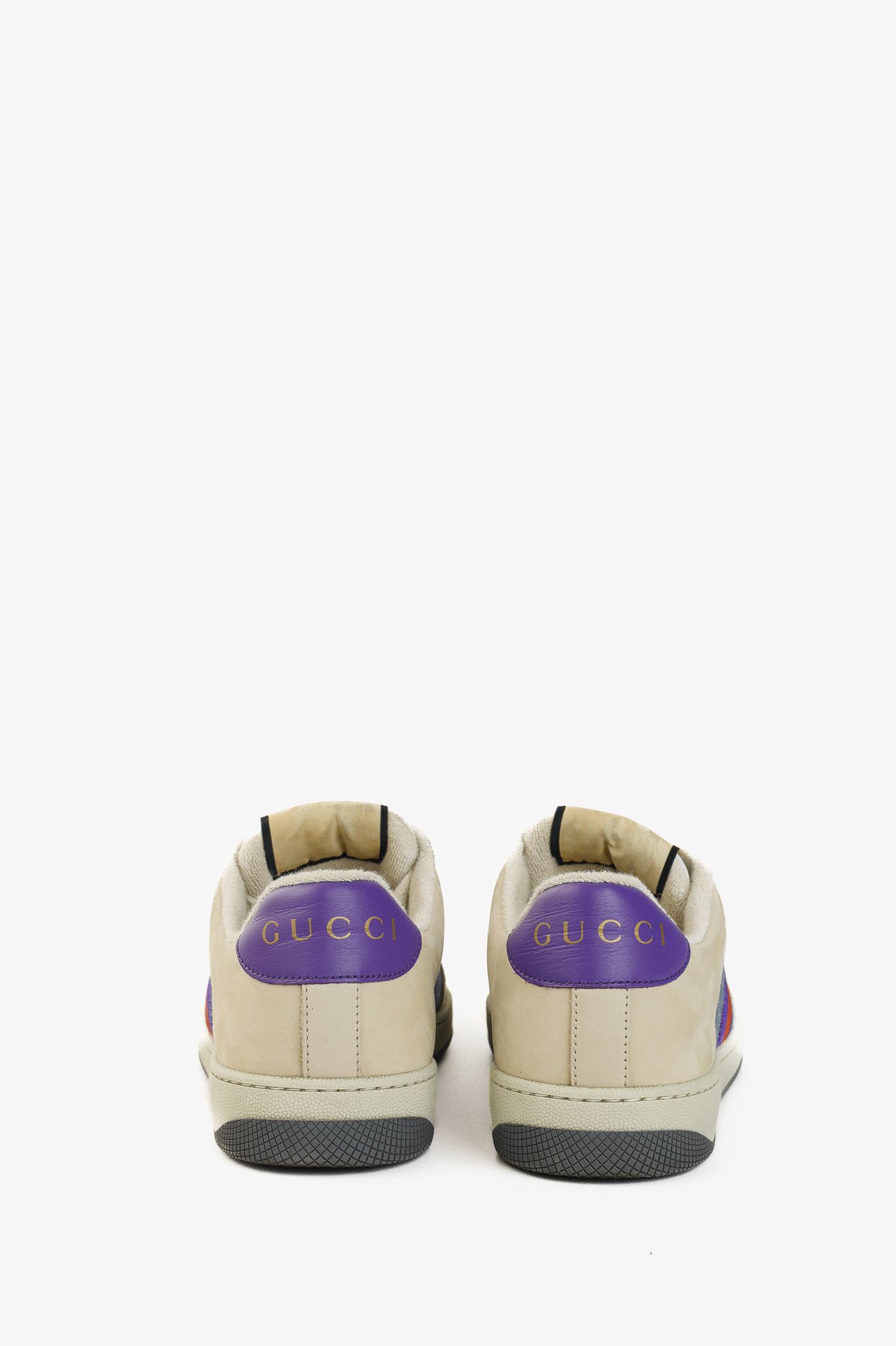 Gucci Gucci Screener Blue GG Lamé Web Leather Sneakers Size US 10 / IT 40 - 3 Thumbnail