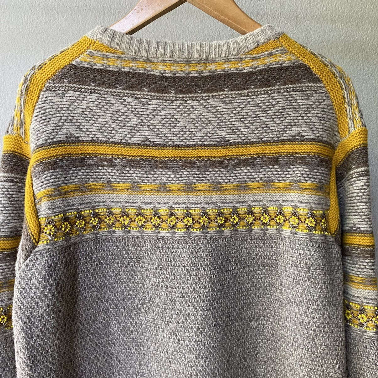 Zucca ZUCCA Gray & Yellow Knit Sweater Size L / US 10 / IT 46 - 13 Thumbnail