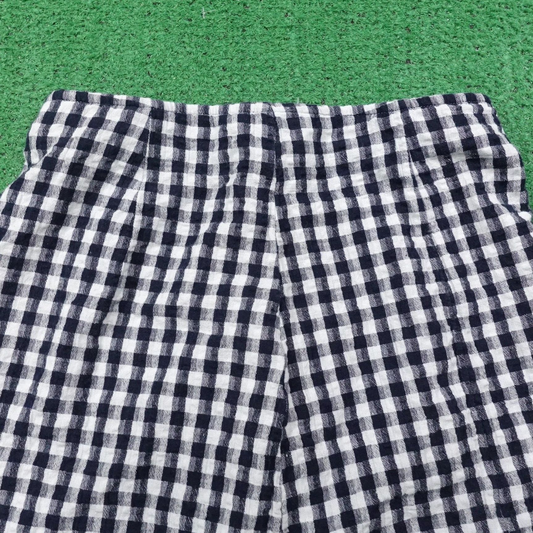 Vintage VINTAGE American Eagle Gingham Check Skirt Womens Small Casual A-Line Mini Lined Cotton Linen Blue Size 28" / US 6 / IT 42 - 4 Thumbnail
