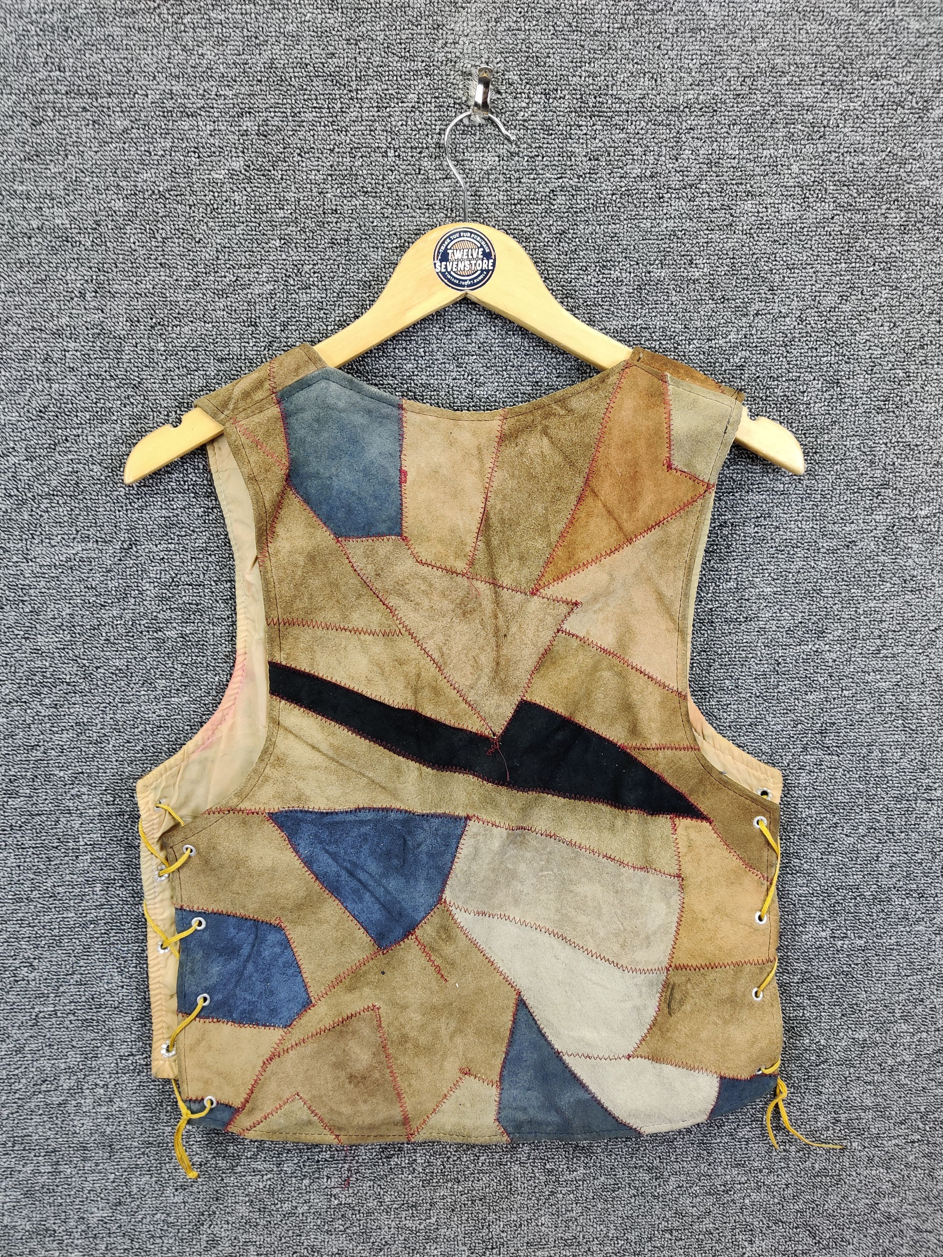 Genuine Leather Vintage Patchwork Suede Leather Vest Size US M / EU 48-50 / 2 - 6 Thumbnail