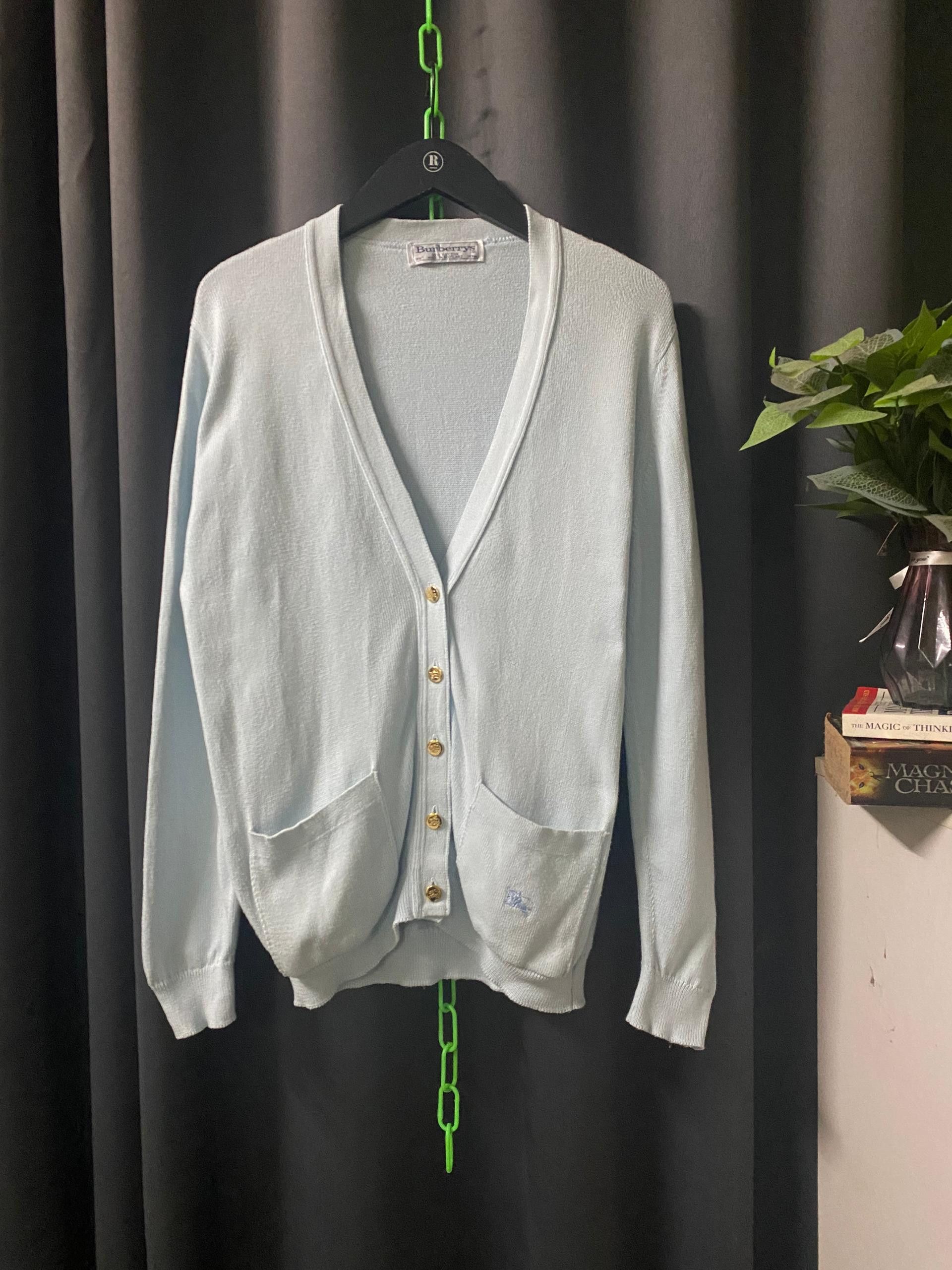 Burberry × Designer Burberry Designer Cardigan in Light Blue Size S / US 4 / IT 40 - 1 Thumbnail