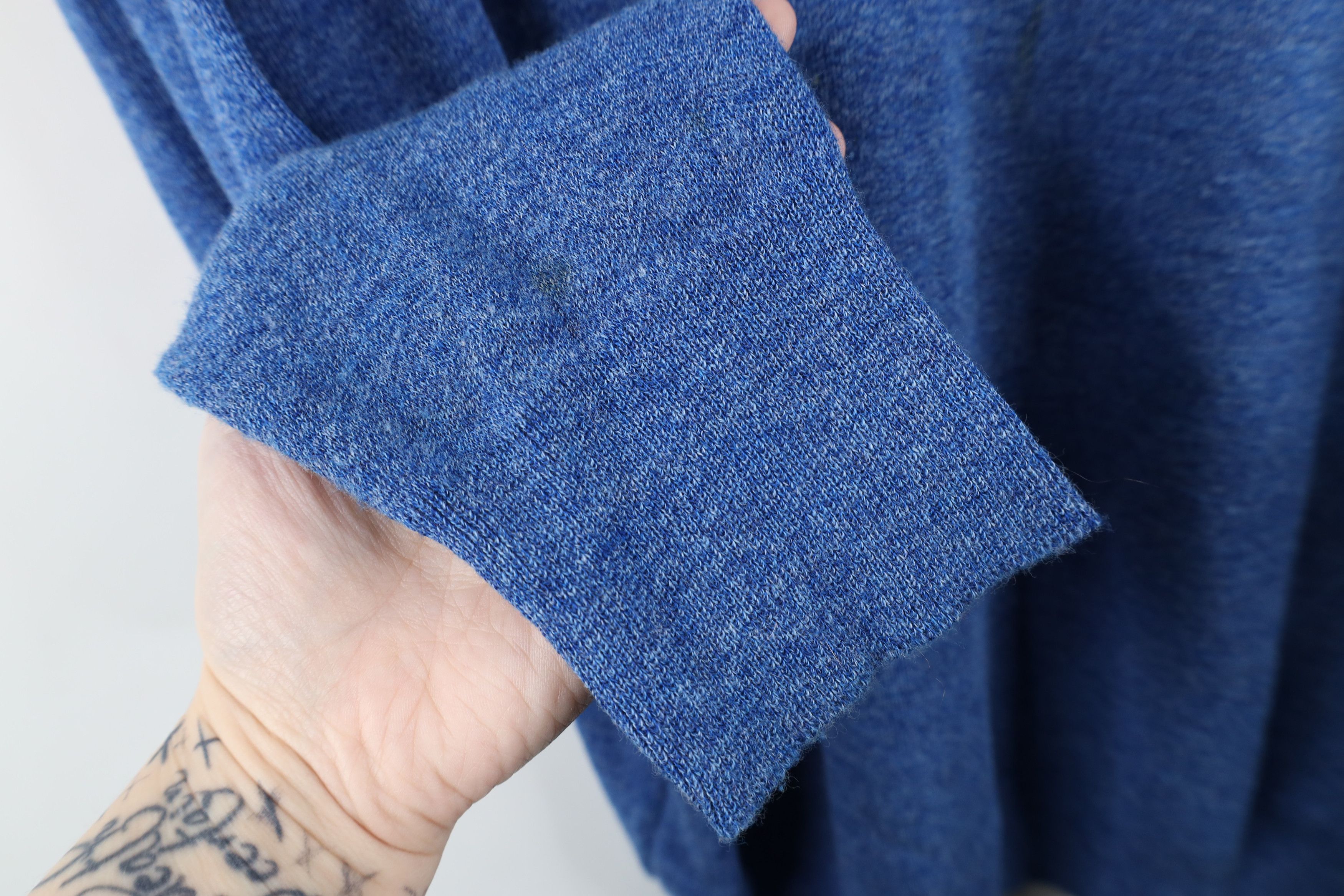 Vintage Vintage 70s Streetwear Blank Knit V-Neck Sweater Blue USA Size US XL / EU 56 / 4 - 9 Thumbnail