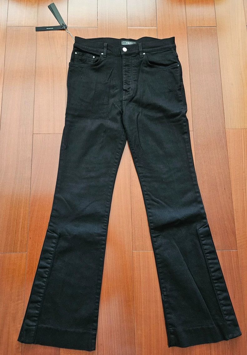 Amiri Amiri pure black flared button jeans Size US 32 / EU 48 - 1 Thumbnail