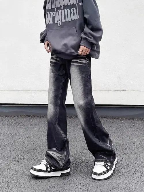 High Sport × Japanese Brand Vintage washed draped straight-leg jeans Size US 32 / EU 48 - 3 Thumbnail