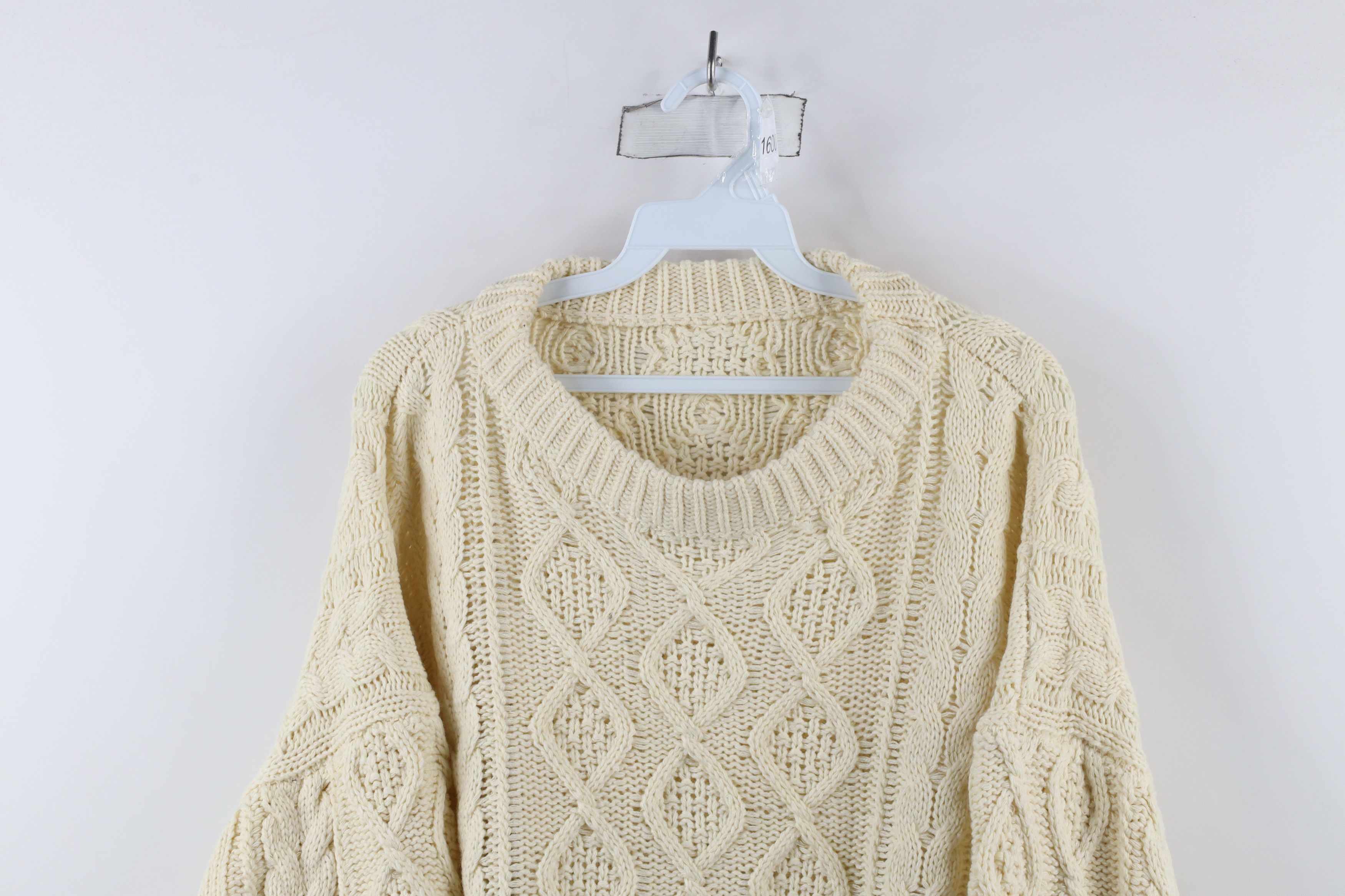 Vintage Vintage 90s Streetwear Chunky Cable Knit Fisherman Sweater Size 3XL / US 20-22 - 2 Thumbnail
