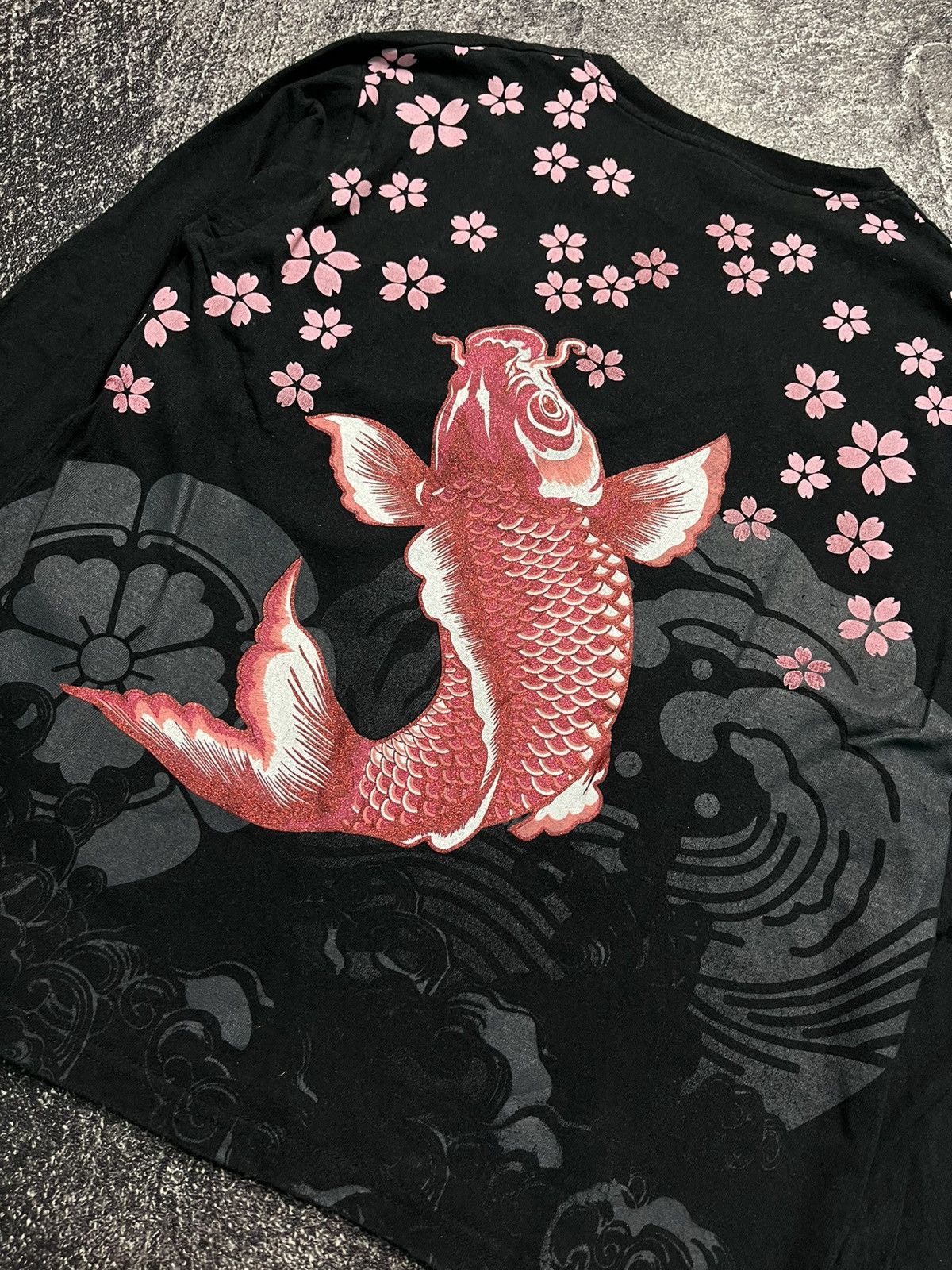 Kamakura Vintage Sukajan Koi Black LongSleeve Size US L / EU 52-54 / 3 - 2 Thumbnail