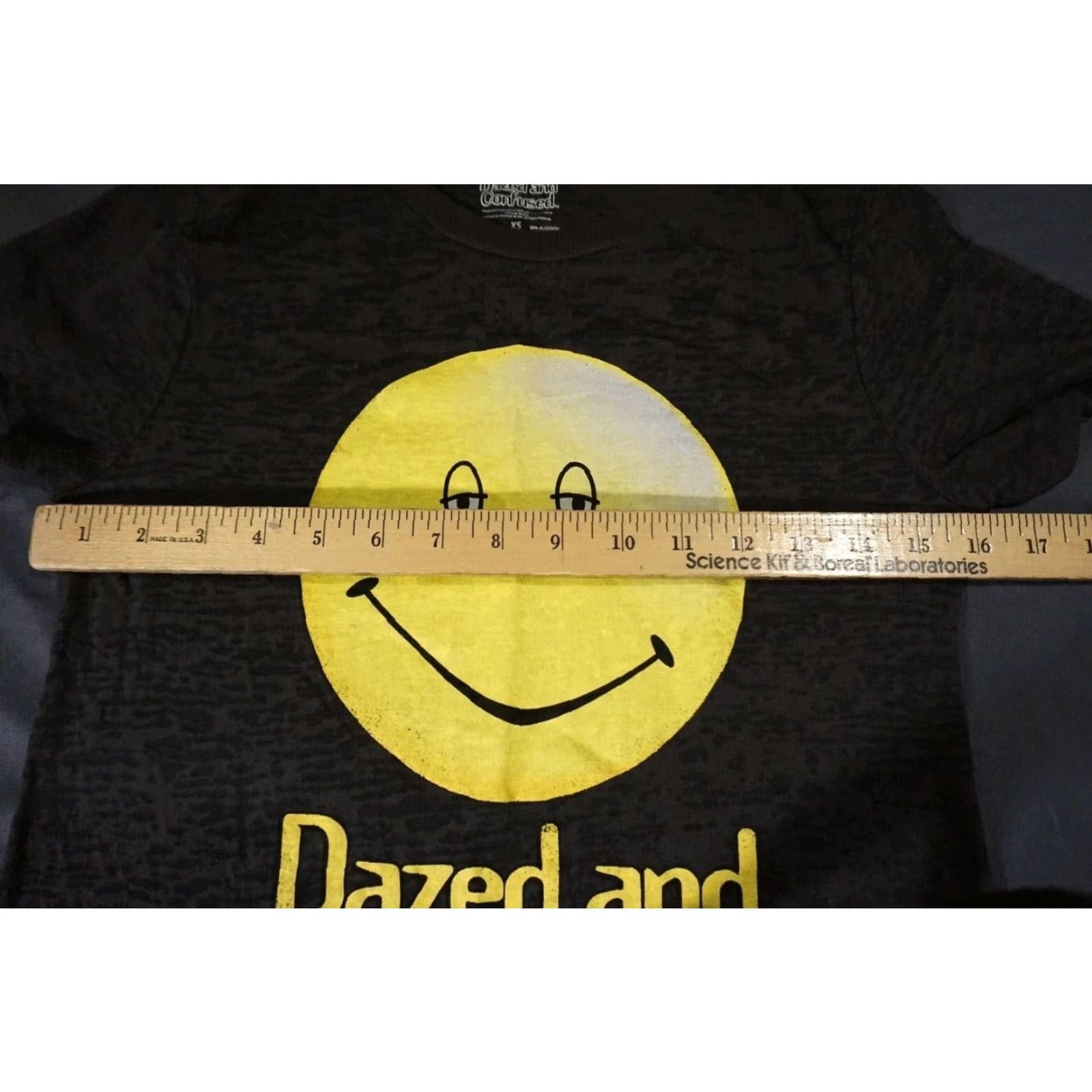 Vintage VINTAGE DAZED AND CONFUSED Shirt Women XS Black Semi-Sheer Graphic Happy Face Crew Neck Short Sleeve Size XS / US 0-2 / IT 36-38 - 7 Thumbnail