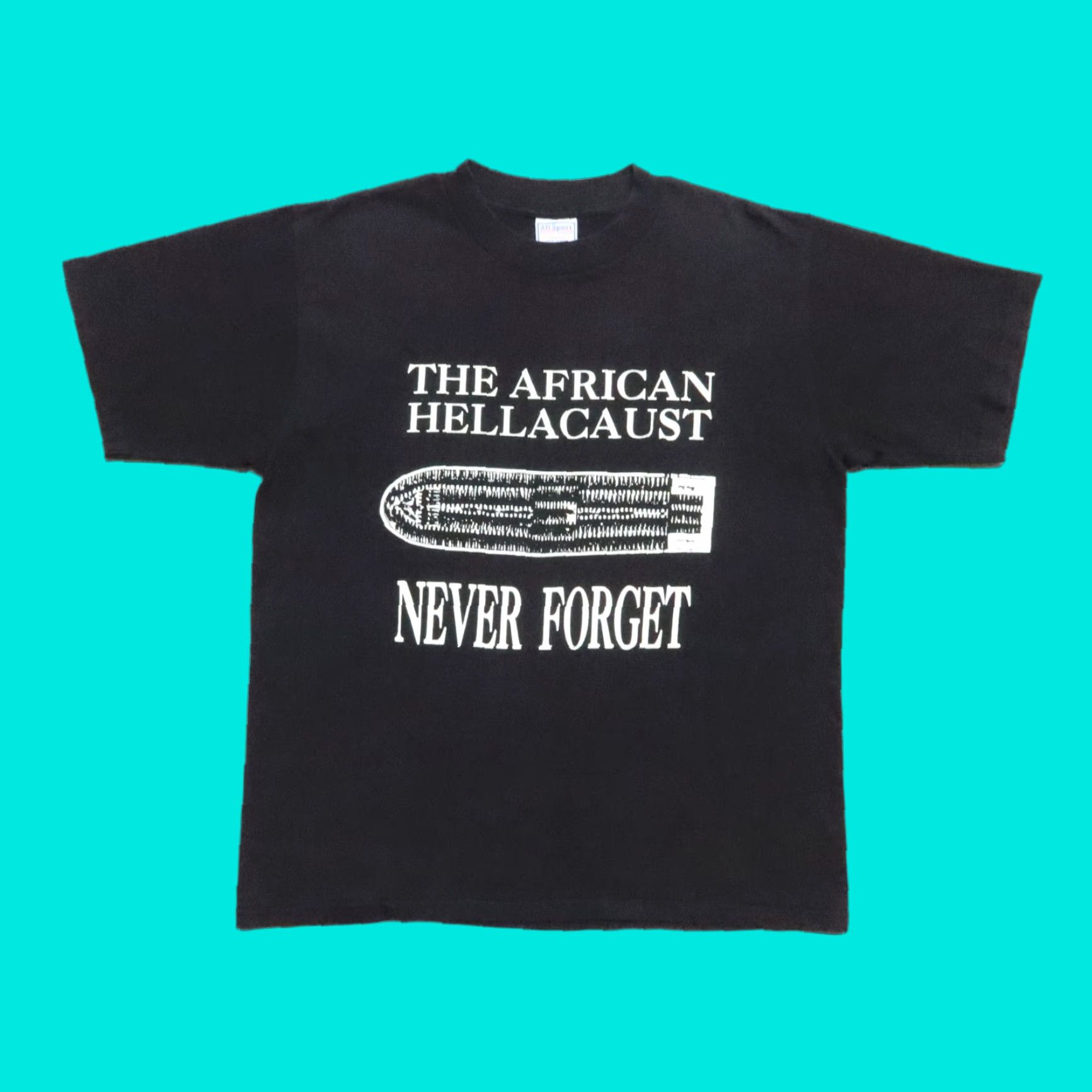 Vintage VINTAGE The African Hellacaust Never Forget Shirt Mens T-Shirt L Black USA Made Size US L / EU 52-54 / 3 - 1 Thumbnail