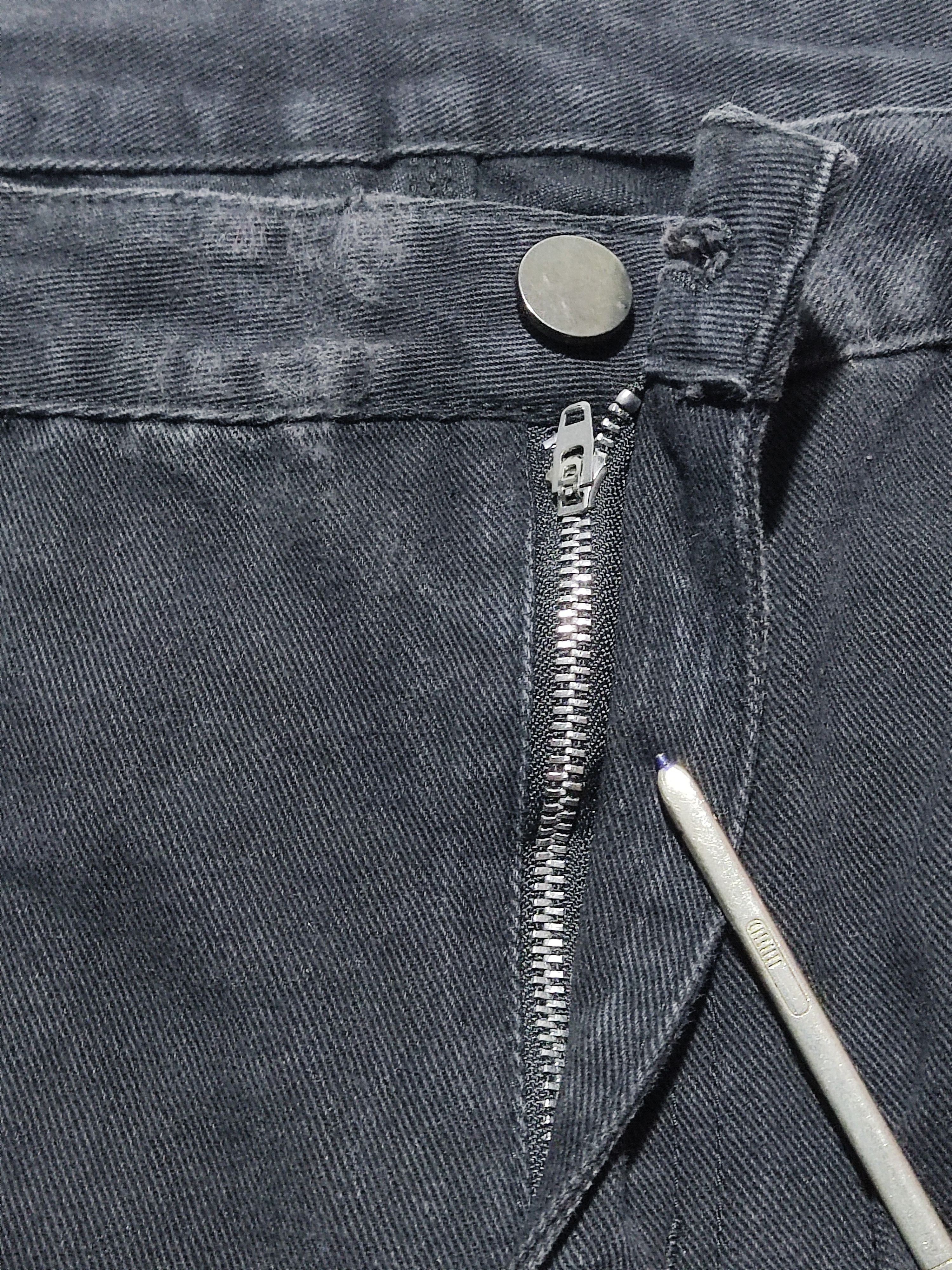 Japanese Brand Streetwear Skeleton Bone Chenille Patch Black Washed Denim Size US 35 - 4 Thumbnail