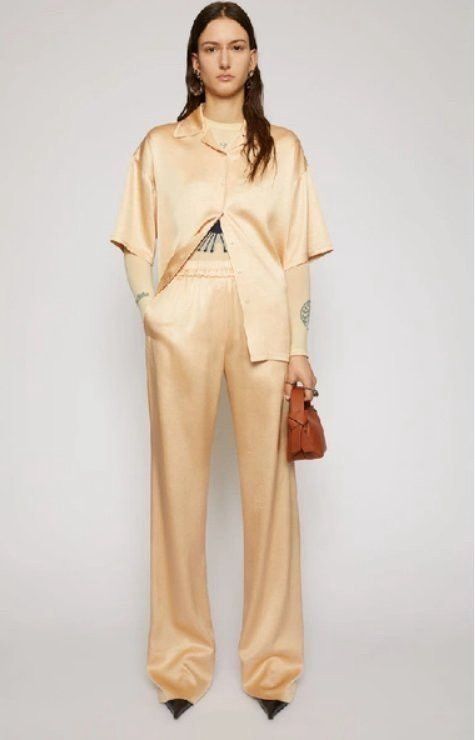 Acne Studios Wide Legged Satin Trouser Size US 32 / EU 48 - 2 Thumbnail