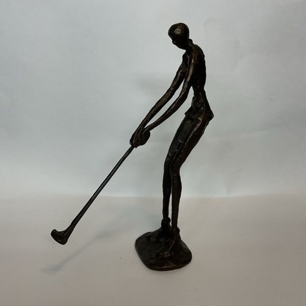 The Unbranded Brand VTG Bronze Brutalist Art Golfer Lady Art Sculpture 9.5" x 8" Size ONE SIZE - 1 Thumbnail