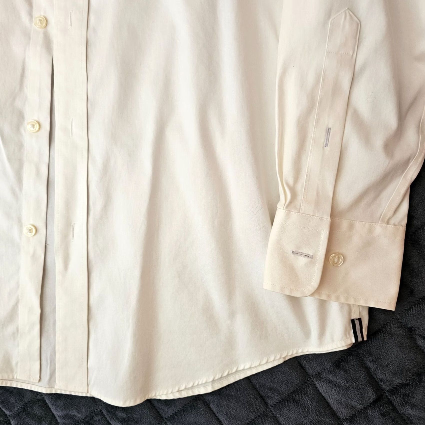 Vintage Black Brown 1826 Dress Shirt Long Sleeve Button Collared 16 34 Pocket 80s 2-Ply Cotton Solid Brown Mens Shirt Size 42R - 4 Thumbnail