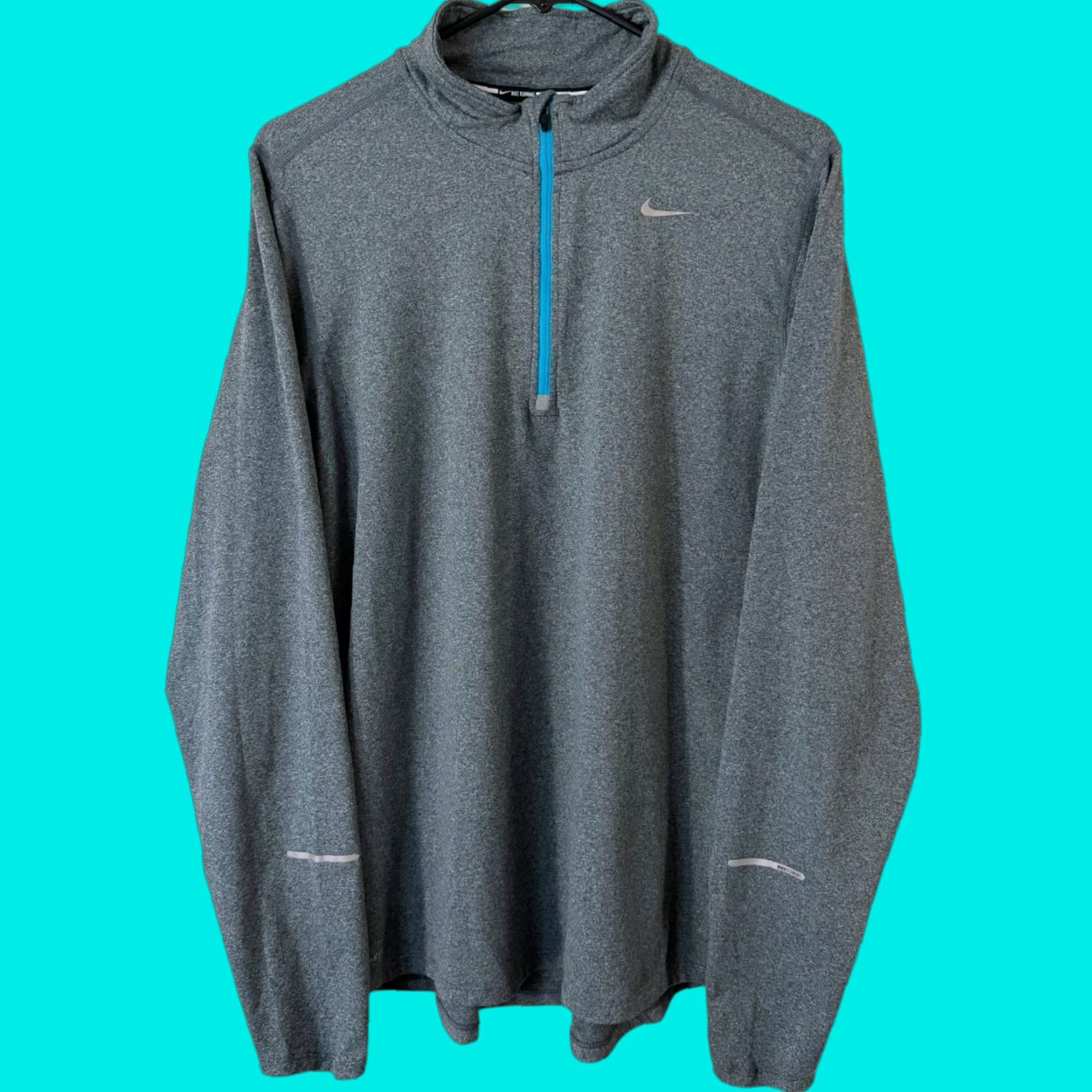 Nike Nike Element 1/2 Half Zip Running Top Shirt Mens Medium Long Sleeve Mock Neck Zip Pullover Dri-Fit Logo Athletic Activewear Size US M / EU 48-50 / 2 - 1 Thumbnail