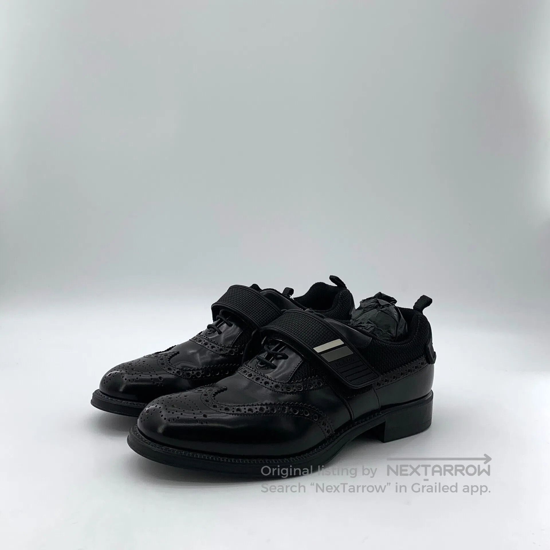 Prada Prada Black Baroque carved laced magic patch flat leather Size US 6.5 / EU 39-40 - 1 Thumbnail