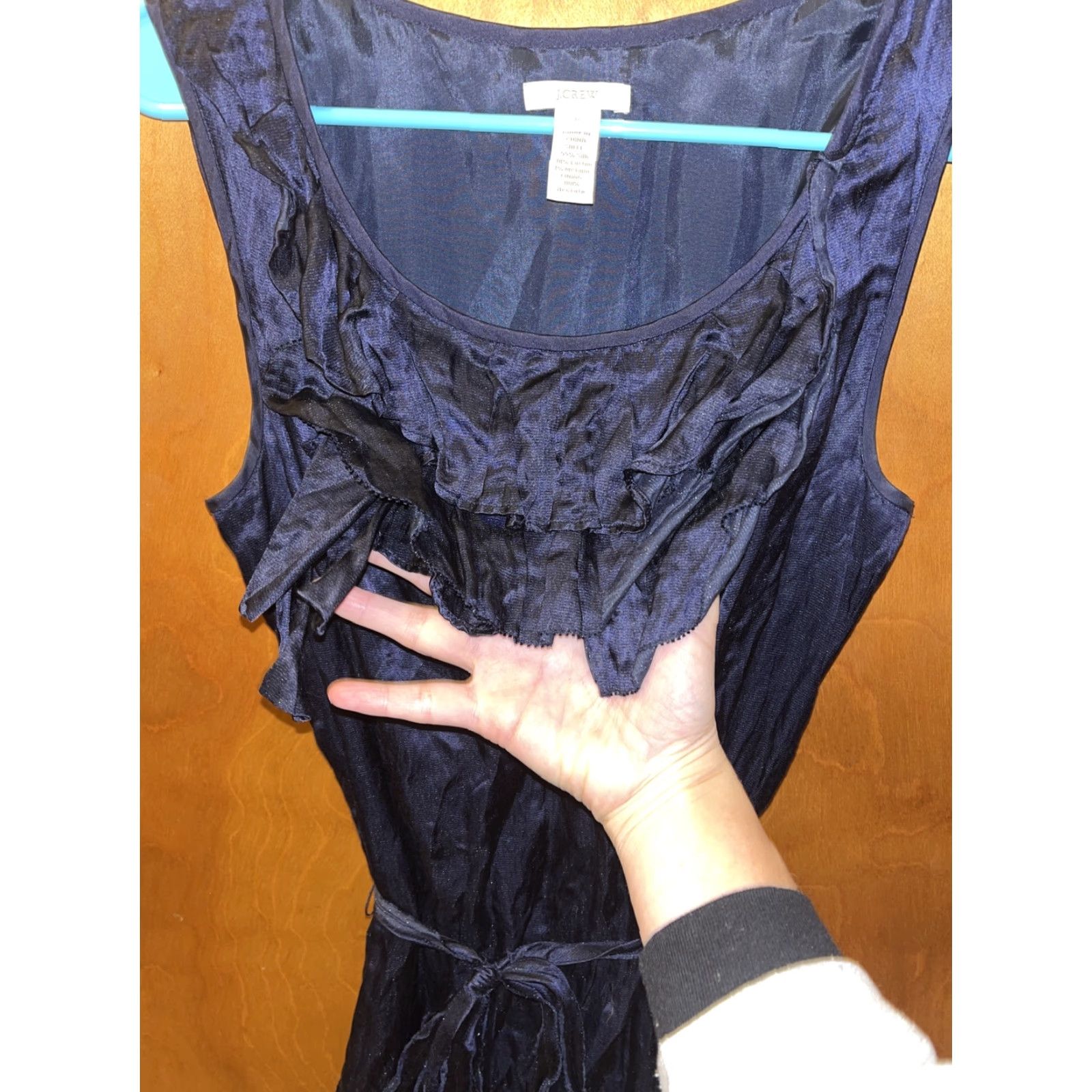 J.Crew J.CREW Women Dress Sleeveless Short Belted Silk Cotton Ruffle Tie Black Size 6 Summer Fall Spring Size M / US 6-8 / IT 42-44 - 2 Thumbnail