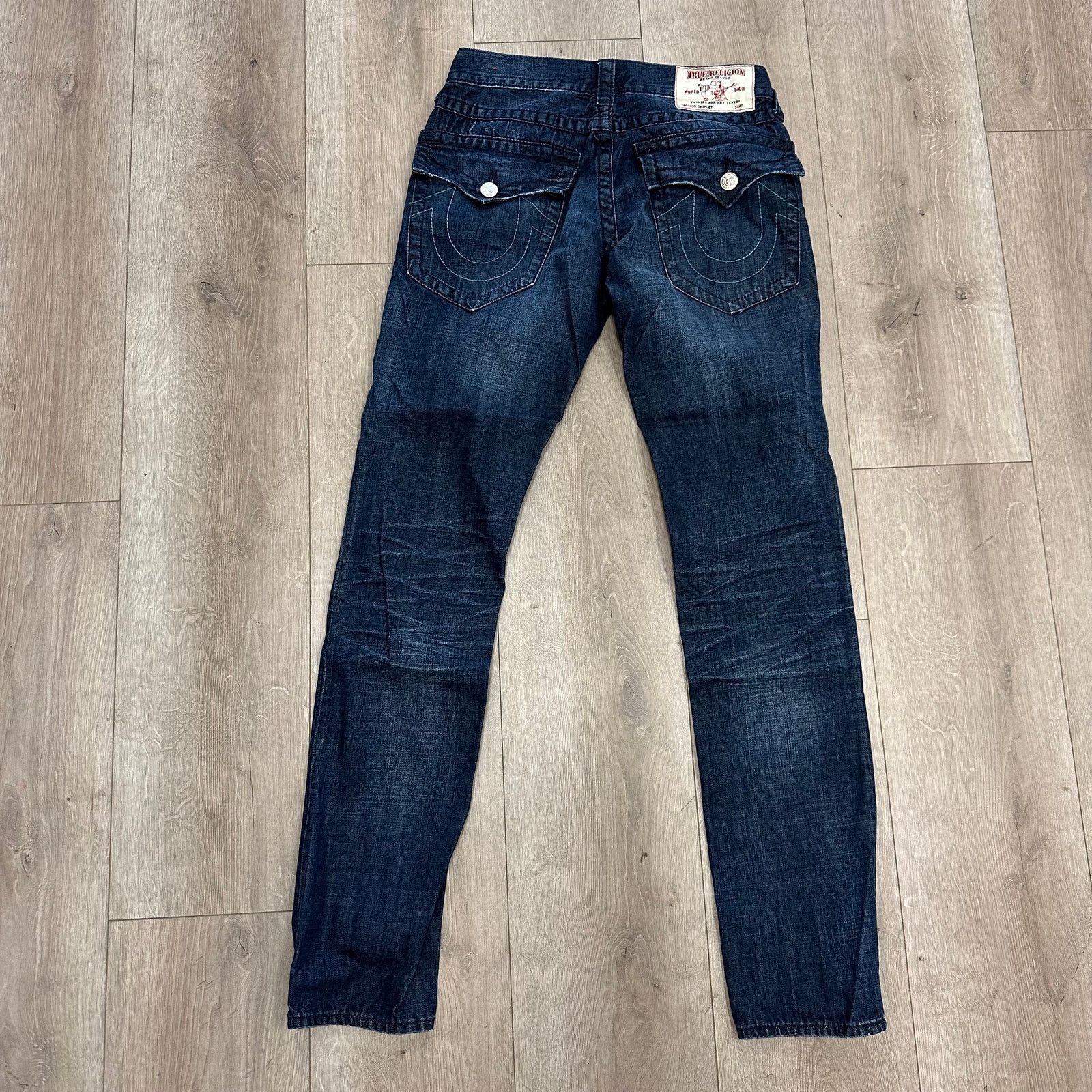 True Religion True Religion Skinny Flap Jeans Pants Dark Blue Size 29 B20 Size US 29 - 5 Thumbnail