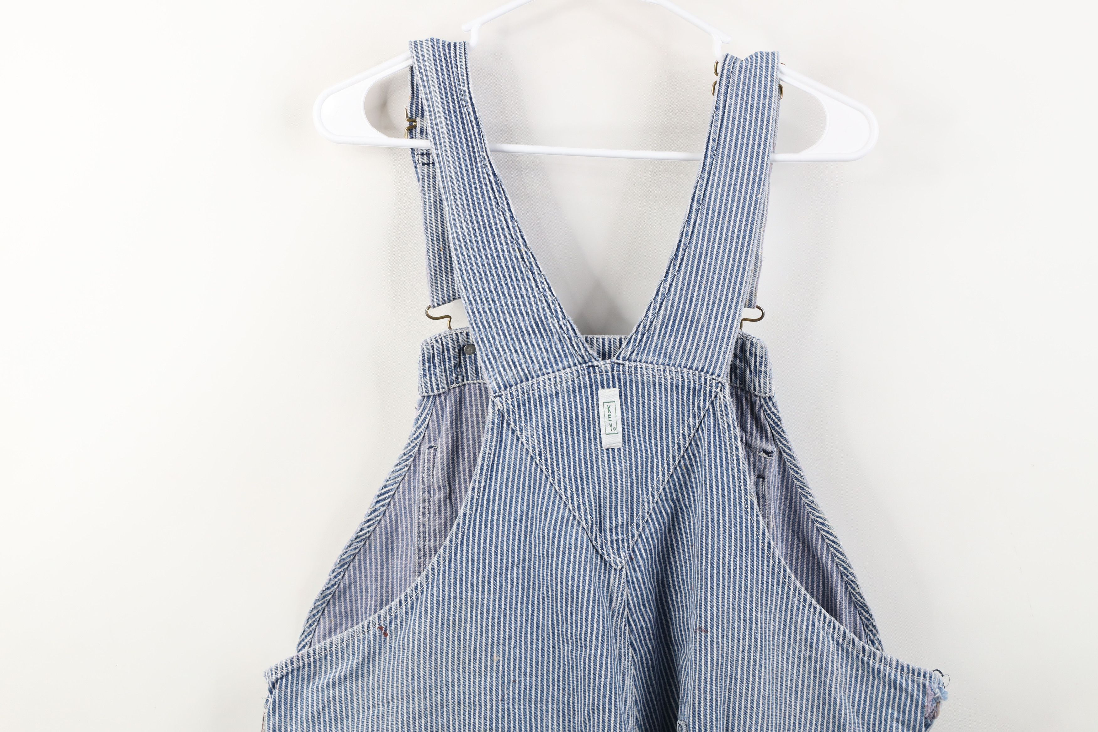 Vintage Vintage 90s Streetwear Cut Off Hickory Striped Overalls Size US 42 / EU 58 - 17 Thumbnail