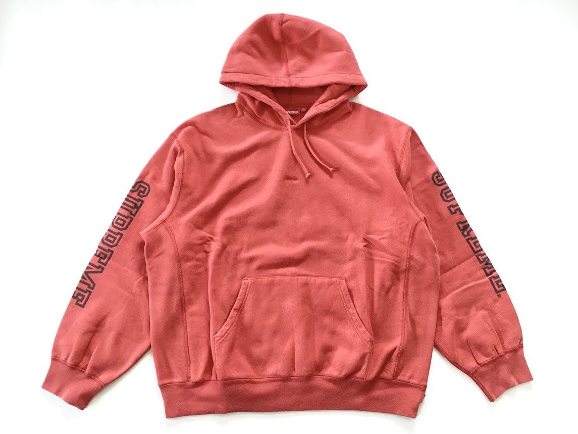 Supreme (L)Supreme Collegiate Sleeve Hooded Sweatshirt Burnt Red Size US L / EU 52-54 / 3 - 1 Thumbnail