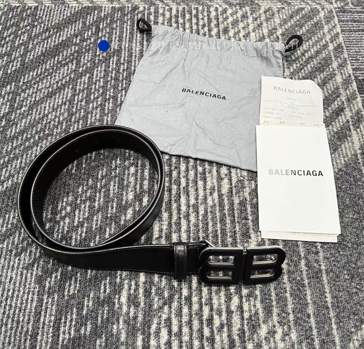 Balenciaga BB Logo Pin Buckle Leather Belt in Black Size ONE SIZE - 1 Thumbnail