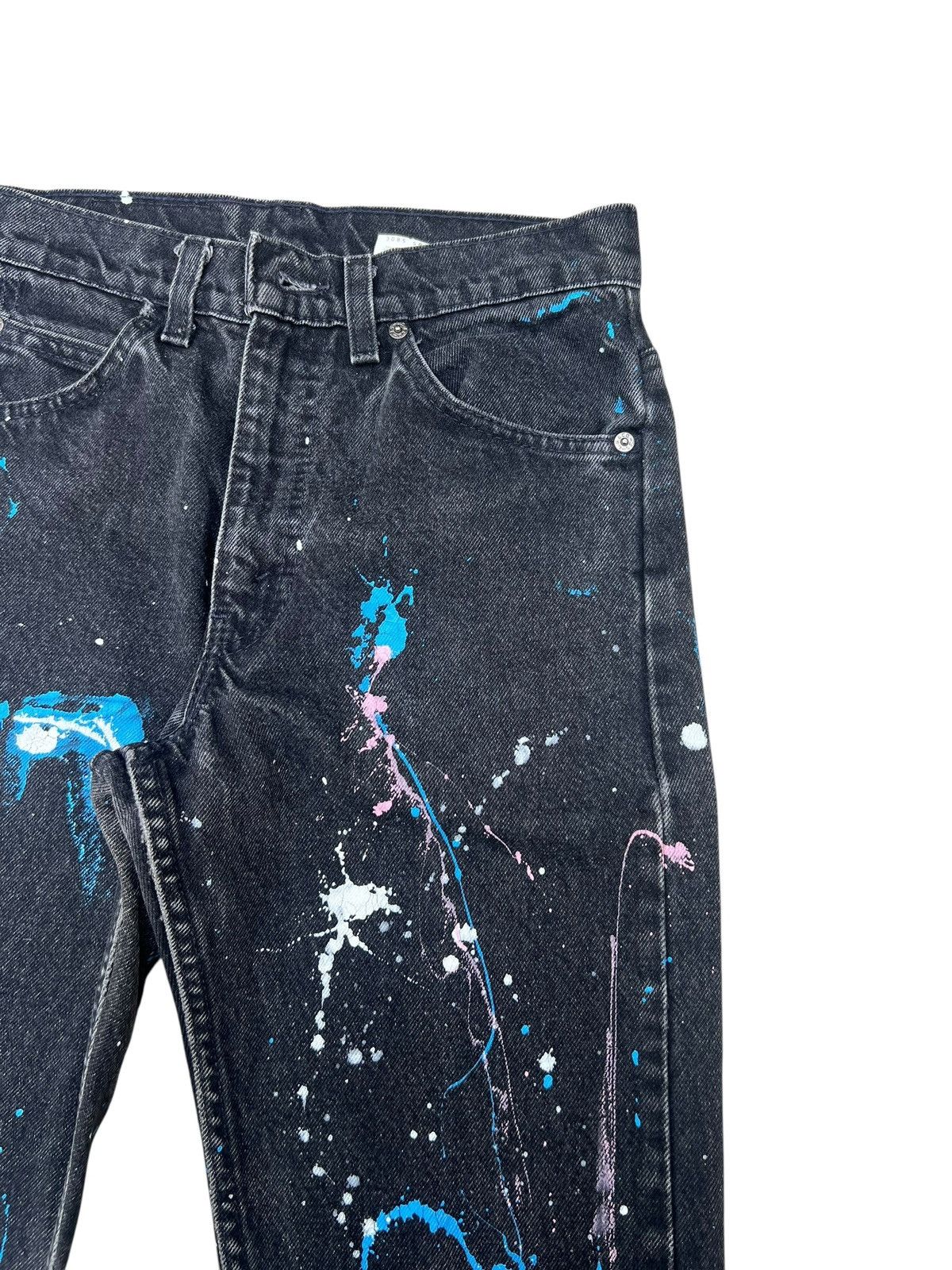 Levi's 1994 Levi’s 505 Fade Black Denim Orange Tab Painter Jeans Size US 29 - 11 Thumbnail