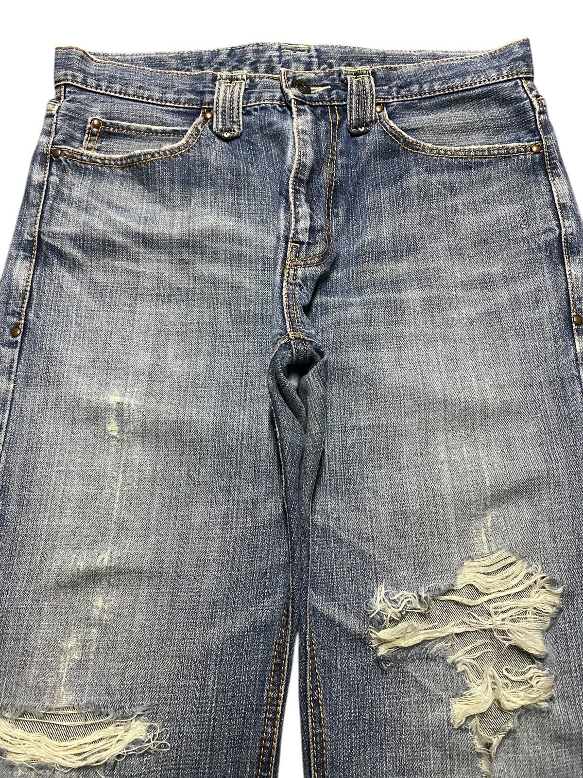14th Addiction Vintage Japanese Brand X2083T Distressed Baggy Jeans Size US 33 - 2 Thumbnail