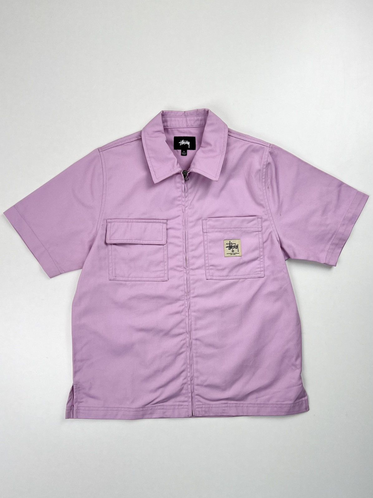 image of Stussy Short Sleeves Work Shirt S in Purple, Men's (Size Small)