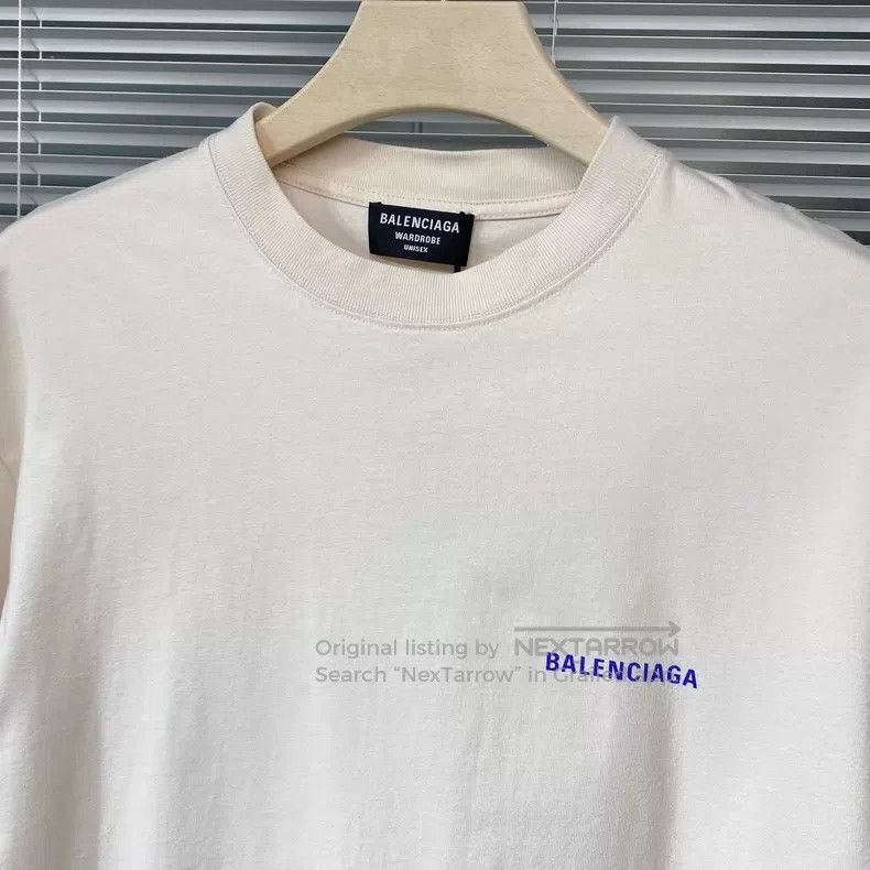 Balenciaga Balenciaga Beige Short Sleeve T-Shirt with Letter Print Lo Size US S / EU 44-46 / 1 - 3 Thumbnail