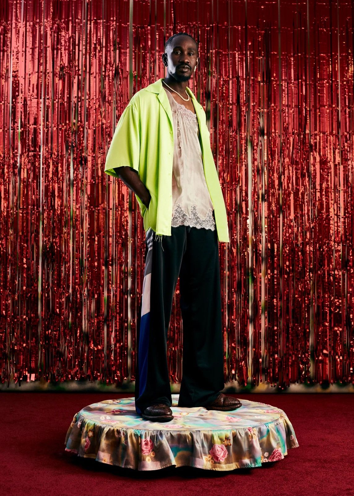image of Martine Rose Camisole Shirt Lime Green Ss24, Men's (Size Medium)