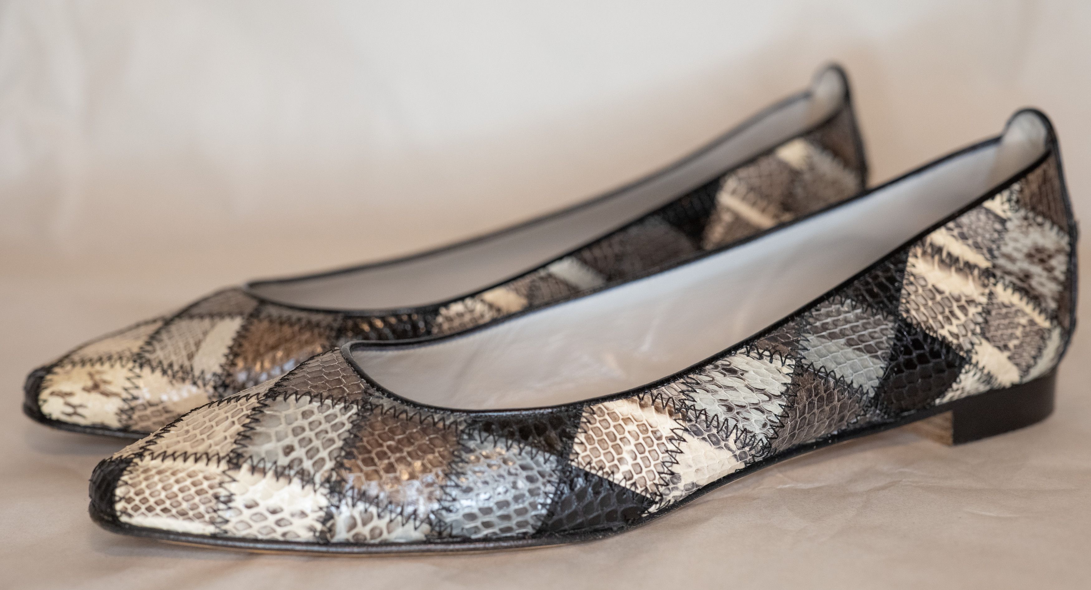 image of Manolo Blahnik Shoes in Snake Skin Print, Women's (Size 10.5)