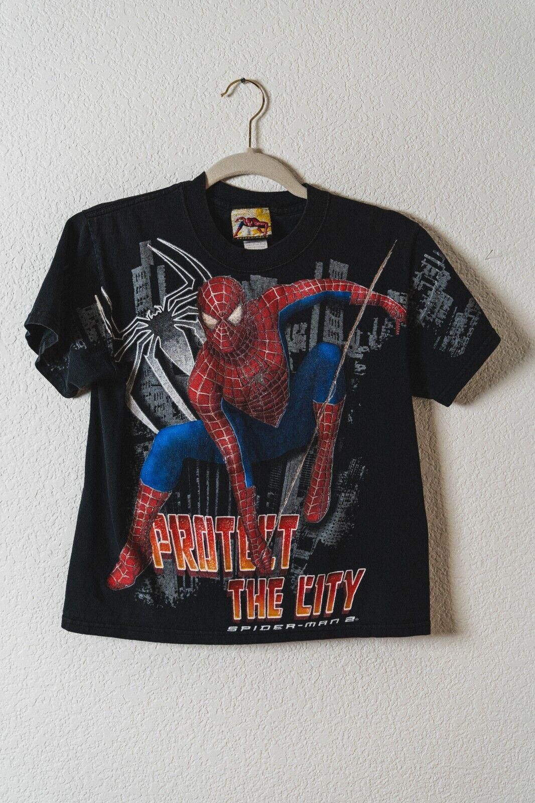 Designer Vintage Spider-Man 2 The Movie Tee 2004 Tag AOP Youth Large Size US XXS / EU 40 - 1 Thumbnail