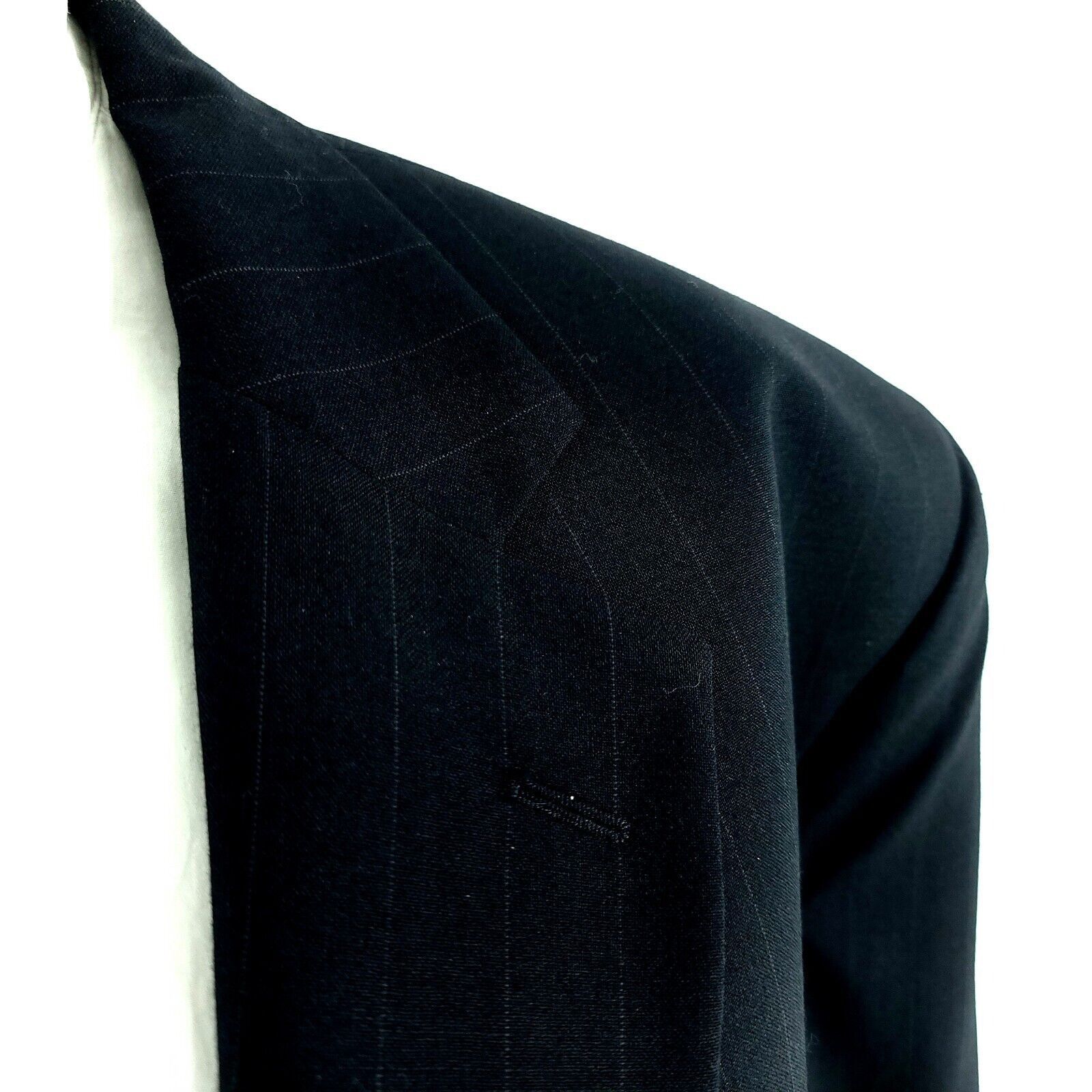 Jos. A. Bank Jos A Bank Wool 2 Button 2 Piece Suit 50L Blue Striped 46/26 Size 50L - 2 Thumbnail