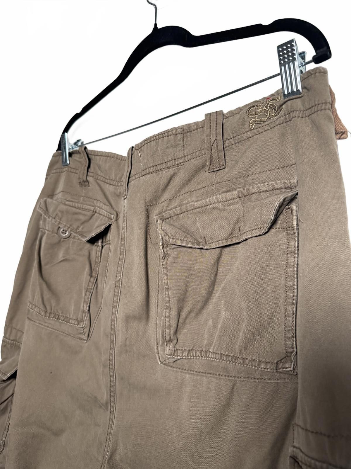 Designer Brown Y2K Grunge Baggy Cargo Shorts Size US 34 / EU 50 - 4 Thumbnail
