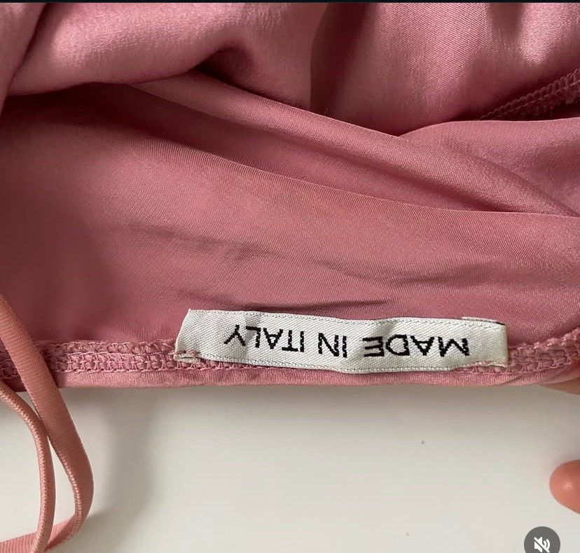 Vintage Pink cool toned 100% SILK asymmetrical sequined top Size S / US 4 / IT 40 - 6 Thumbnail