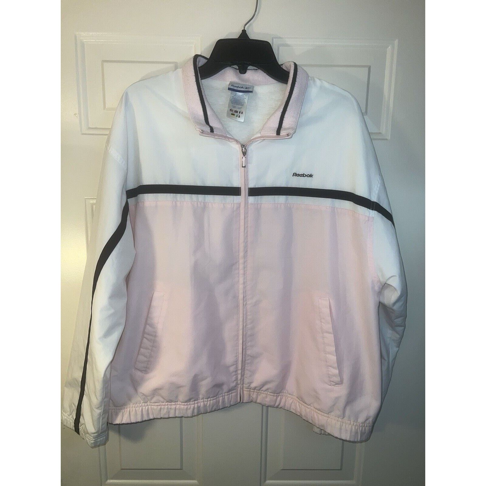 Reebok Vintage Reebok Windbreaker Jacket Womens Pink White Zip XL Size XL / US 12-14 / IT 48-50 - 1 Thumbnail